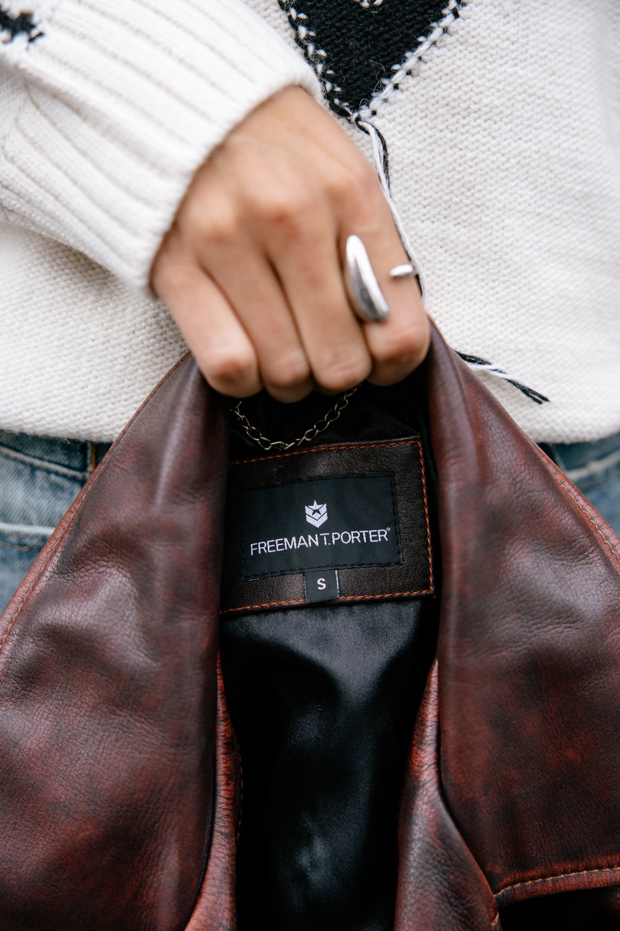 Veste en cuir Femme Kenny Cuir rust | Freeman T. Porter