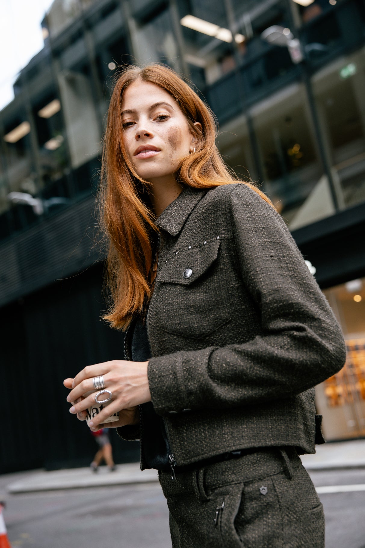 Veste en denim Femme Zolena Wisteria olive night | Freeman T. Porter