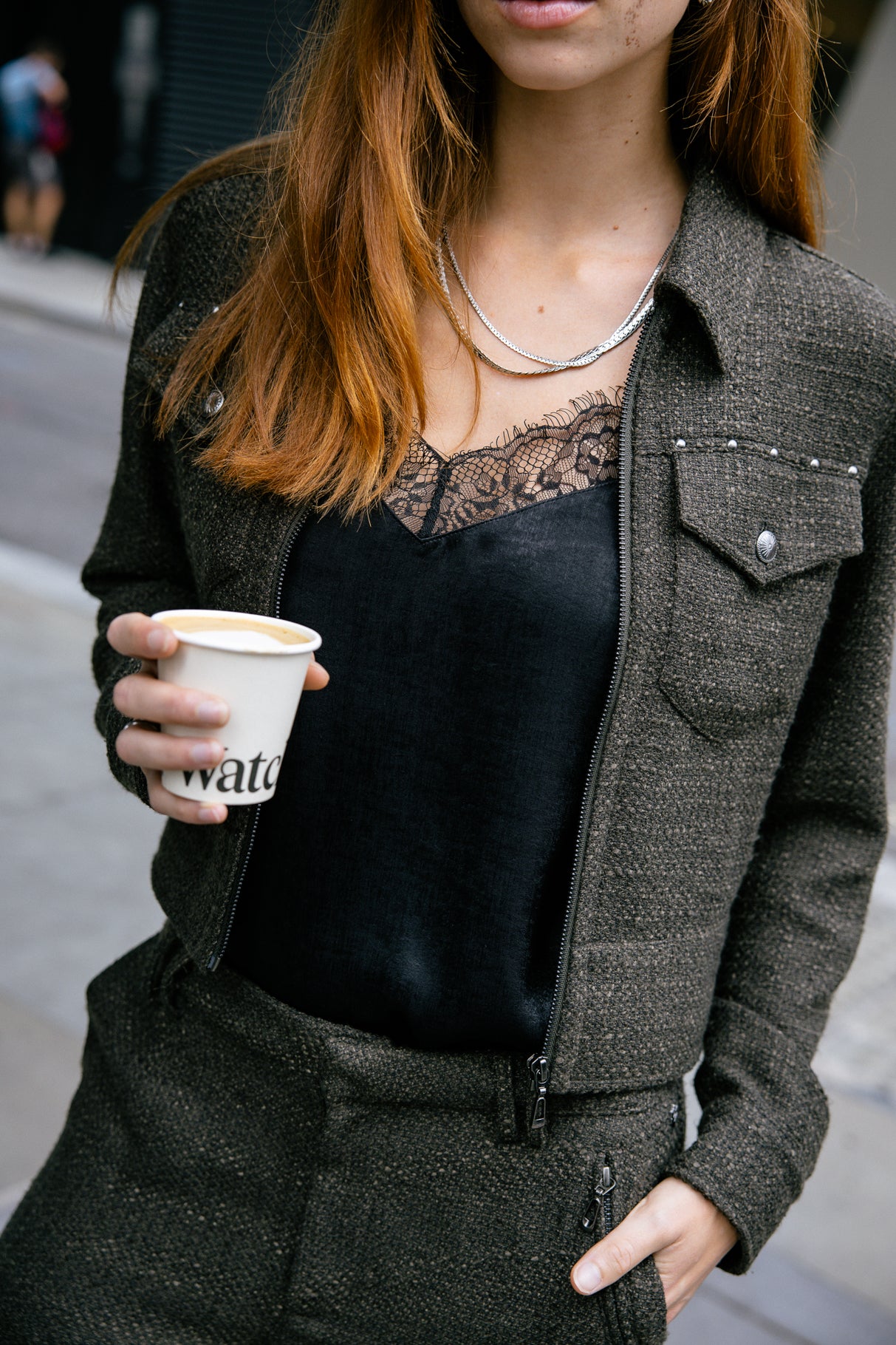 Veste en denim Femme Zolena Wisteria olive night | Freeman T. Porter