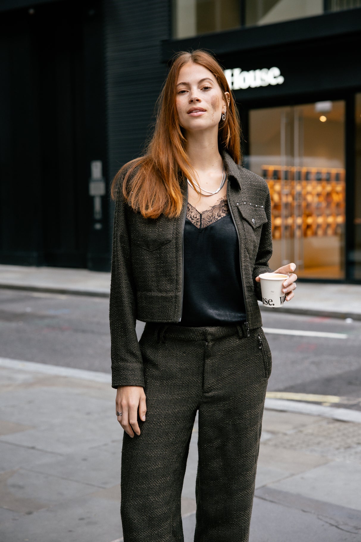 Veste en denim Femme Zolena Wisteria olive night | Freeman T. Porter