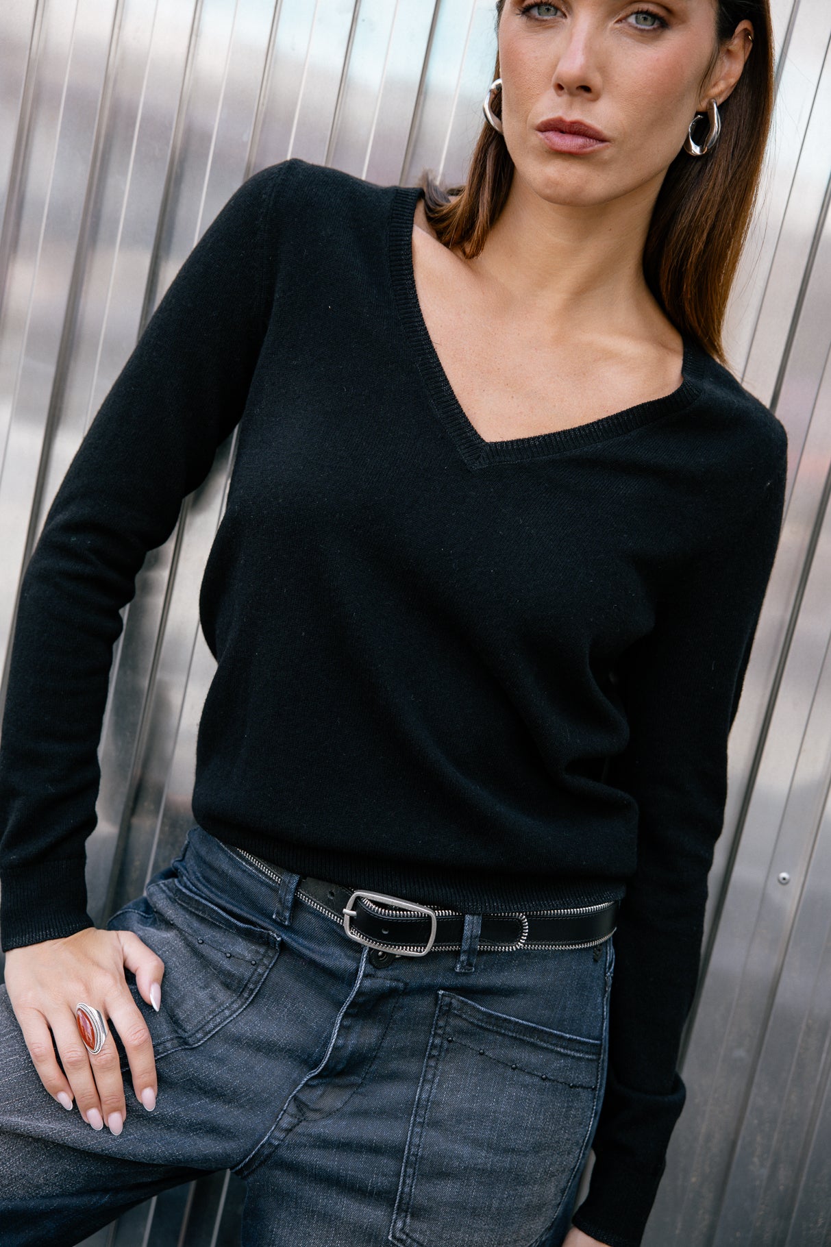 Pull laine & cachemire Femme Preem Cashmere black | Freeman T. Porter