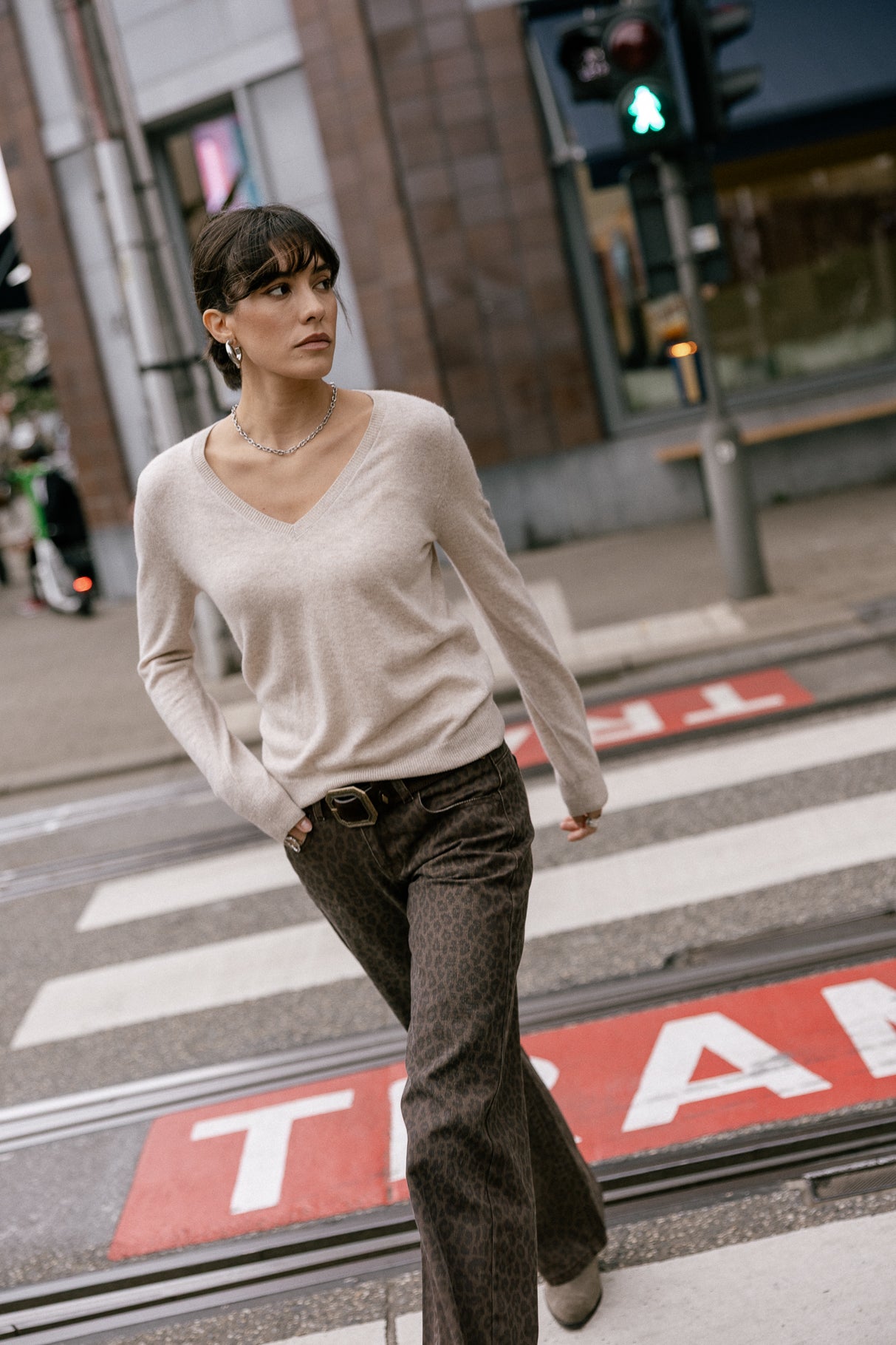 Pull laine & cachemire Femme Preem Cashmere cement chiné | Freeman T. Porter