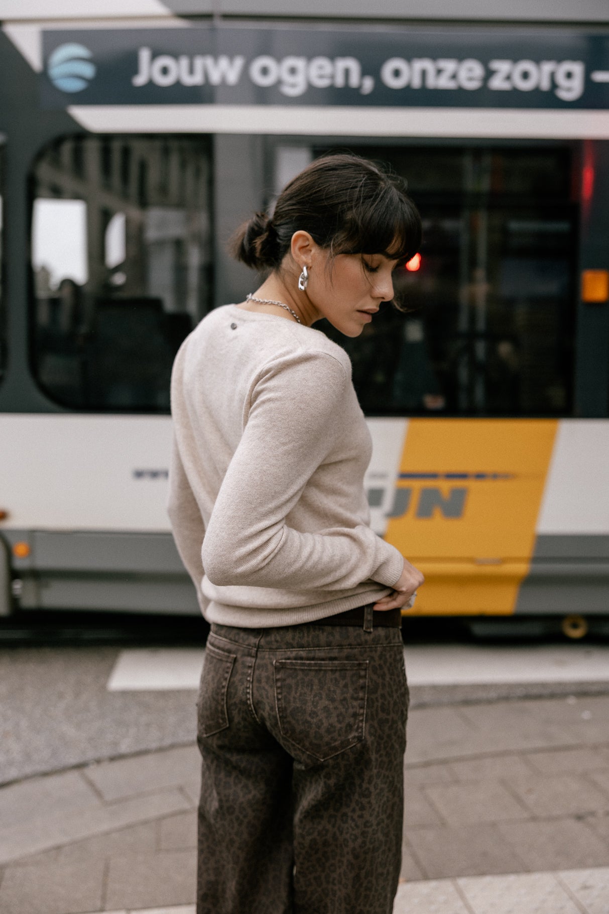Pull laine & cachemire Femme Preem Cashmere cement chiné | Freeman T. Porter