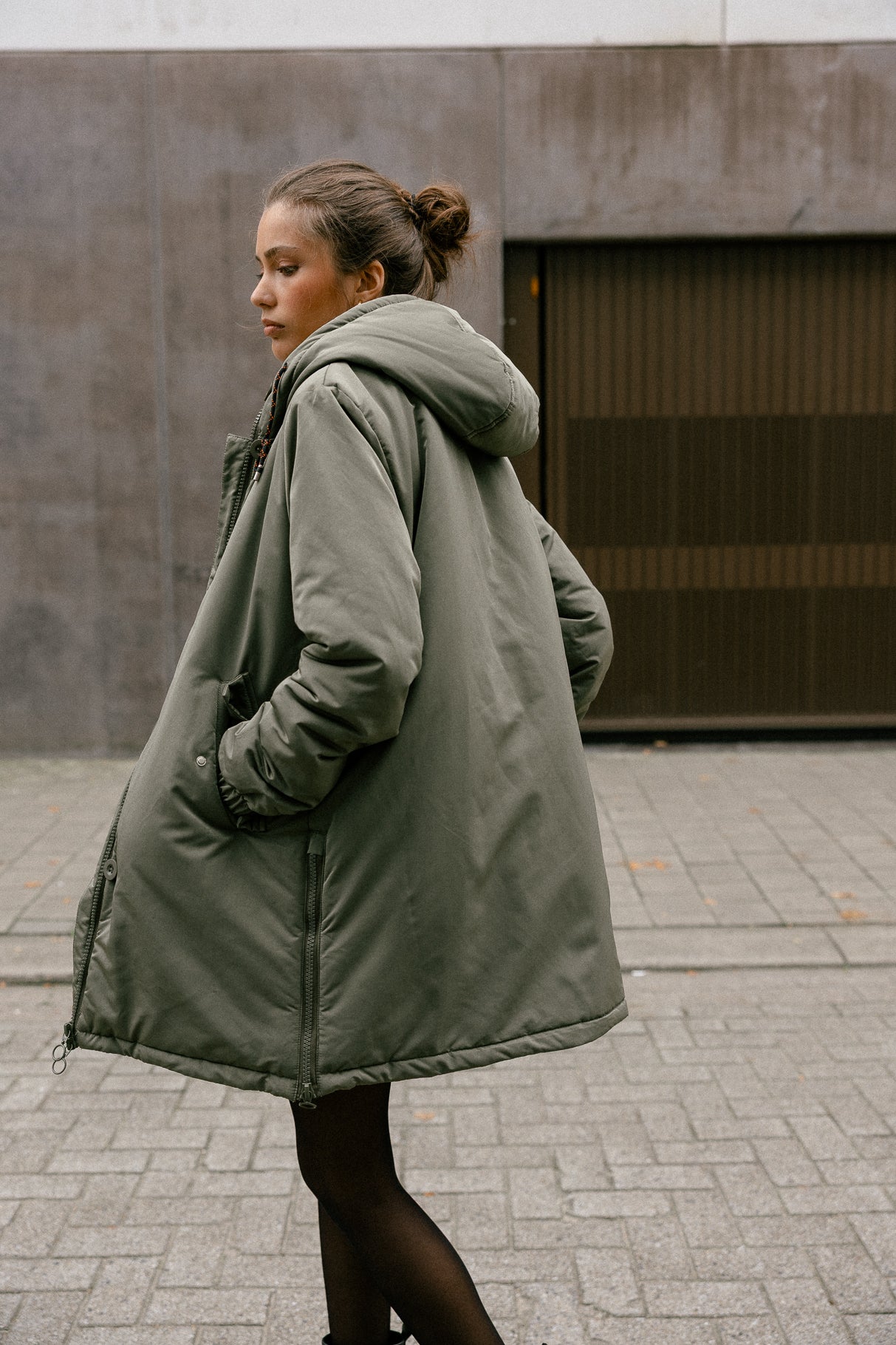 Zipped parka Woman Bailee Fur chino green | Freeman T. Porter