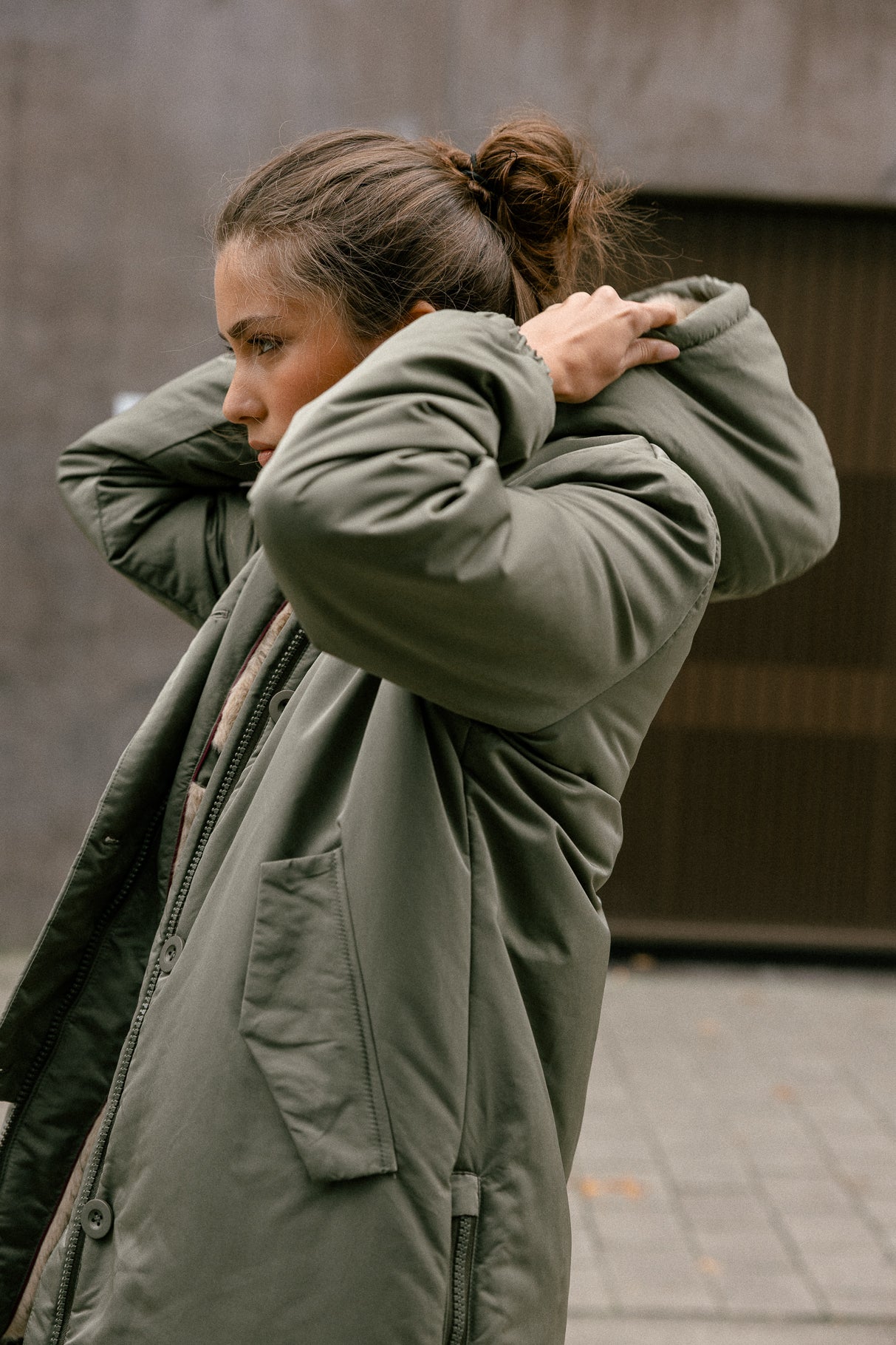 Zipped parka Woman Bailee Fur chino green | Freeman T. Porter