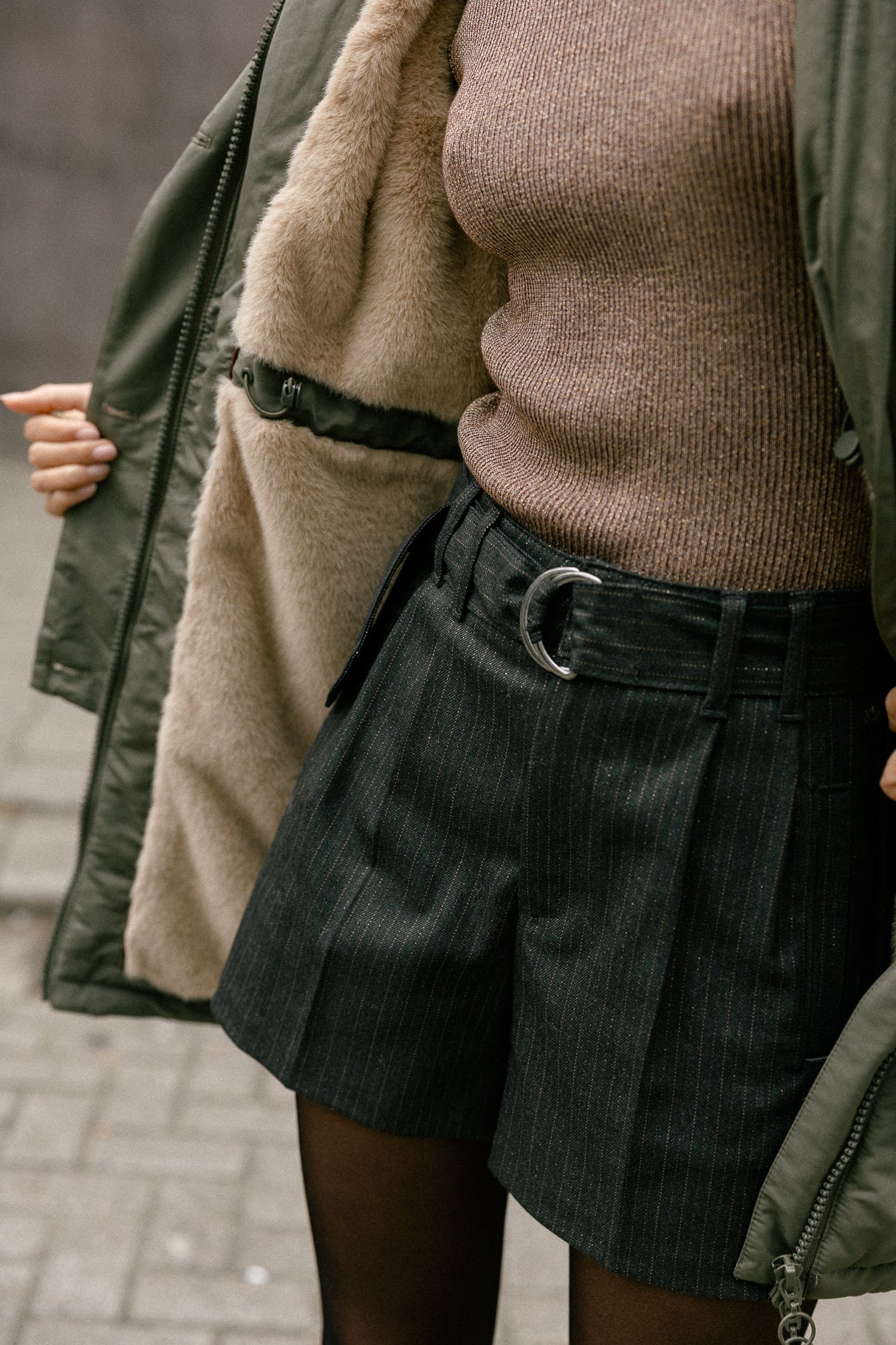 Zipped parka Woman Bailee Fur chino green | Freeman T. Porter