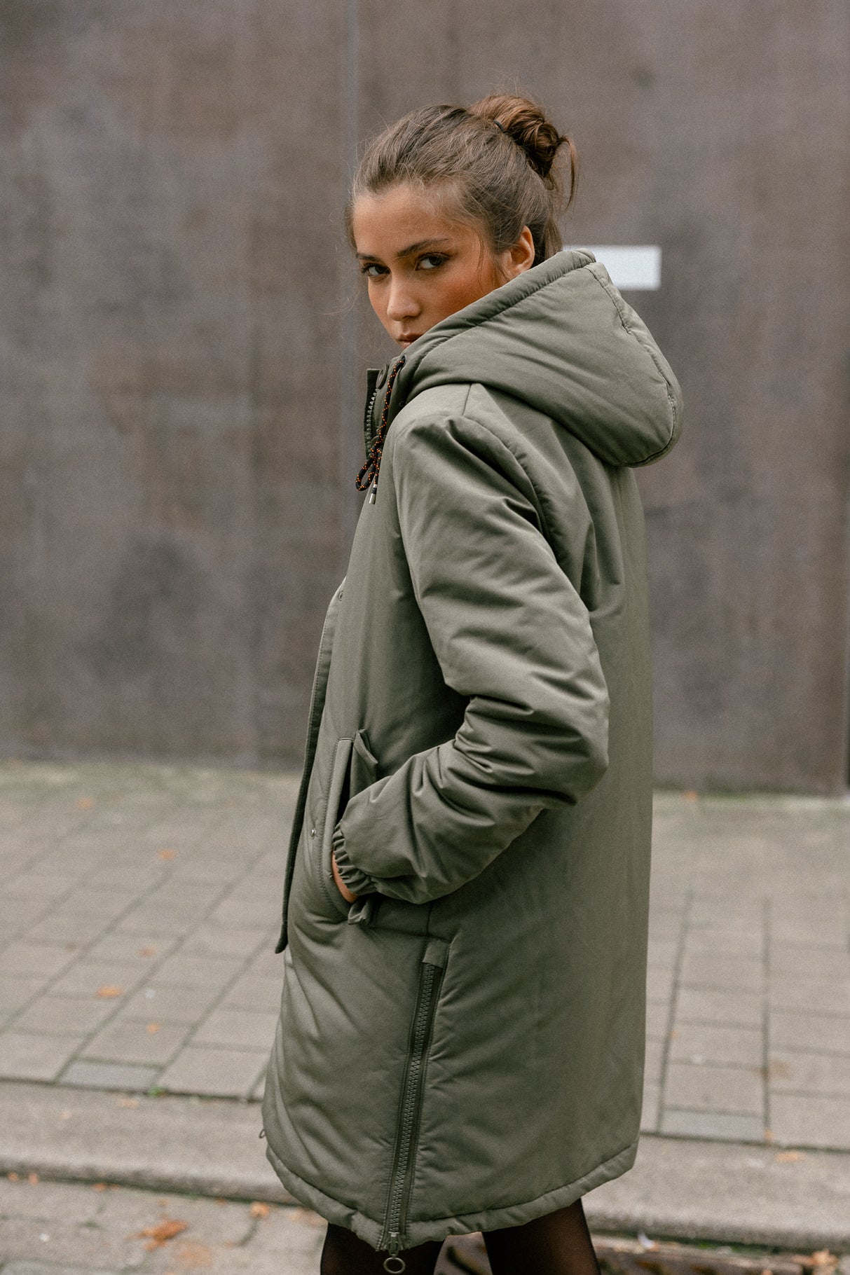 Zipped parka Woman Bailee Fur chino green | Freeman T. Porter
