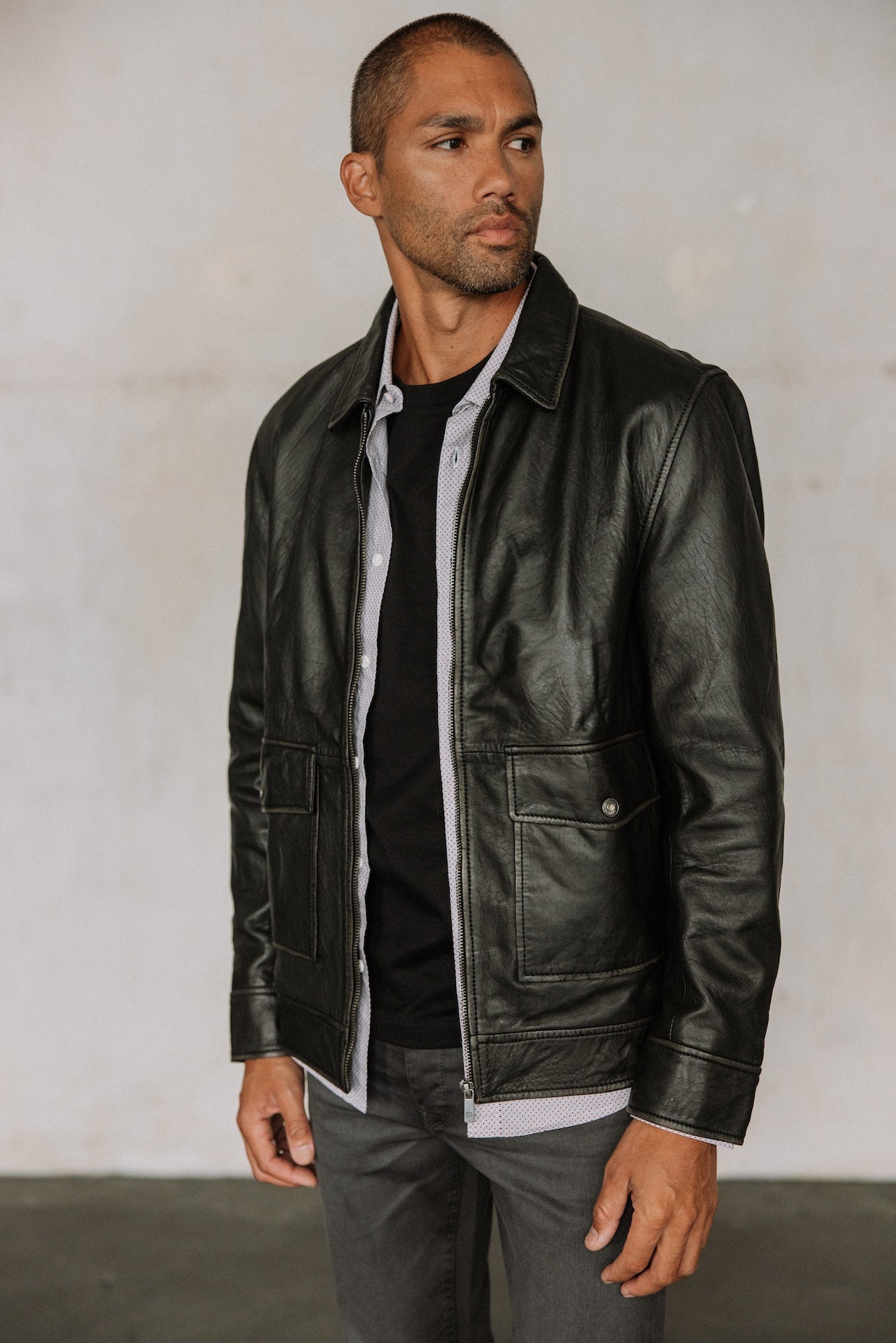Blouson en cuir Hombres Spencer Sheep Vintage brown | Freeman T. Porter