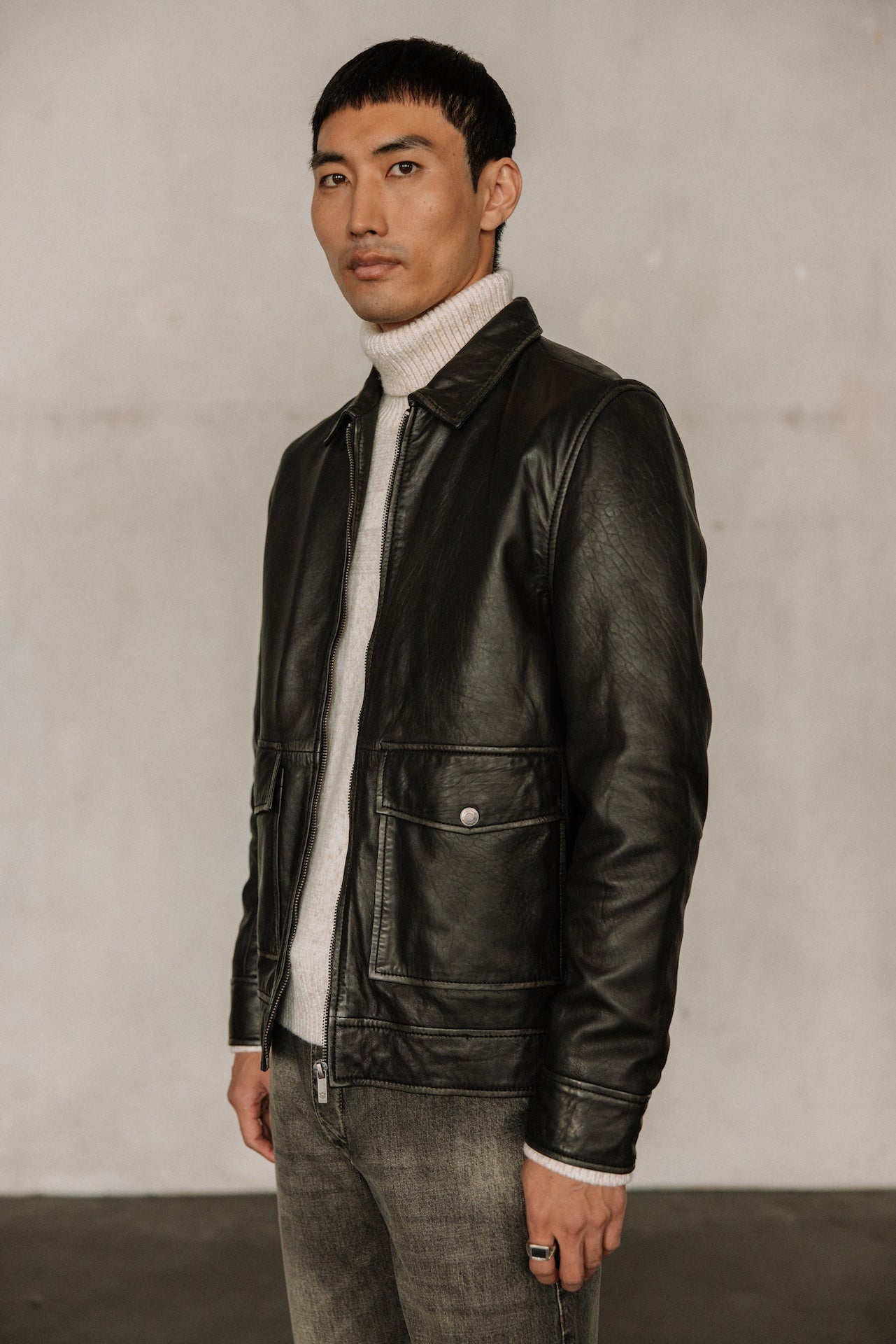 Blouson en cuir Hombres Spencer Sheep Vintage brown | Freeman T. Porter