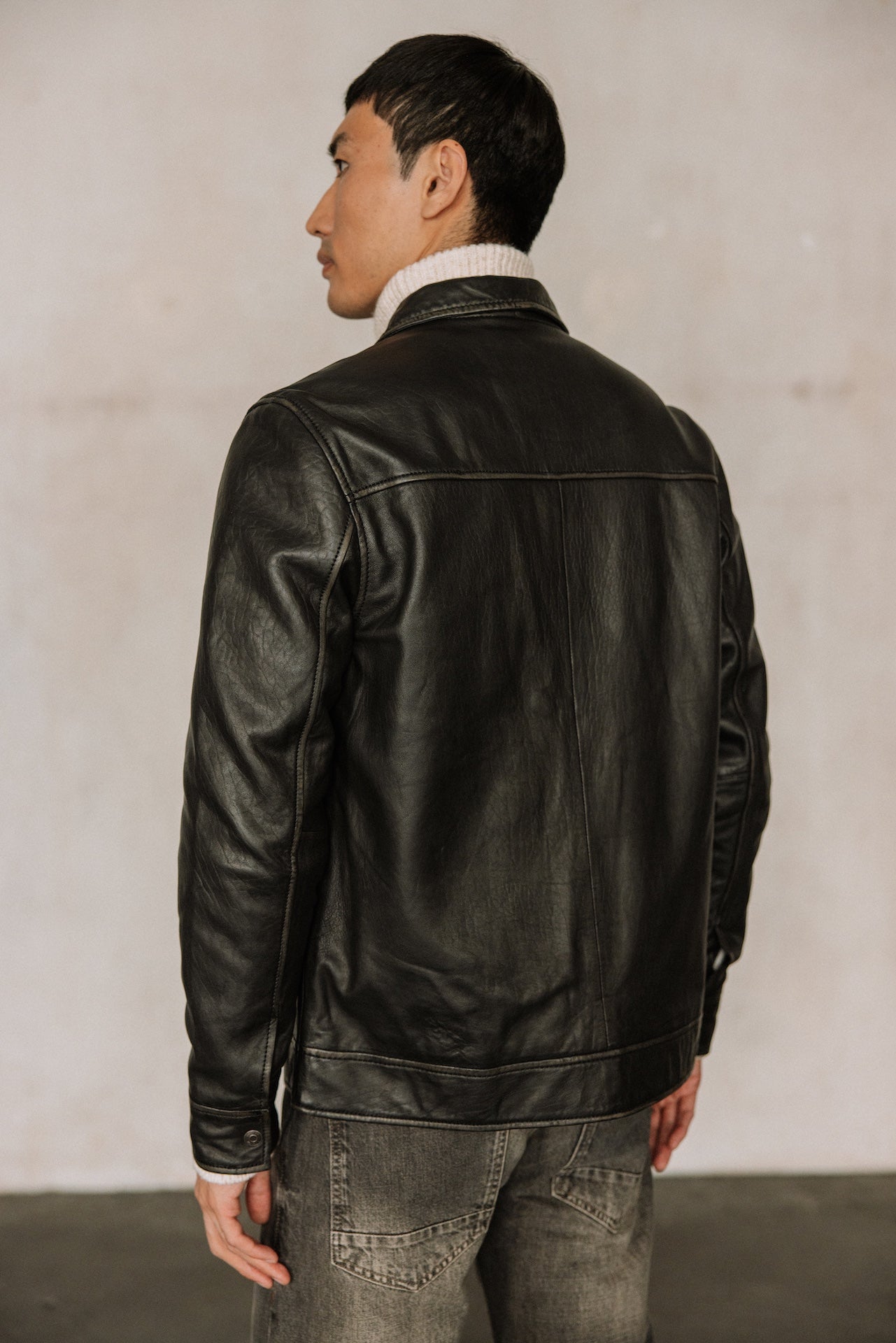 Blouson en cuir Homme Spencer Sheep Vintage brown | Freeman T. Porter