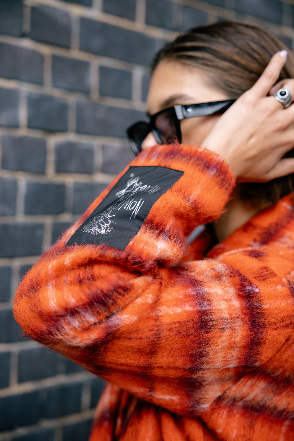 Manteau long Femme Millie Plaid red orange | Freeman T. Porter