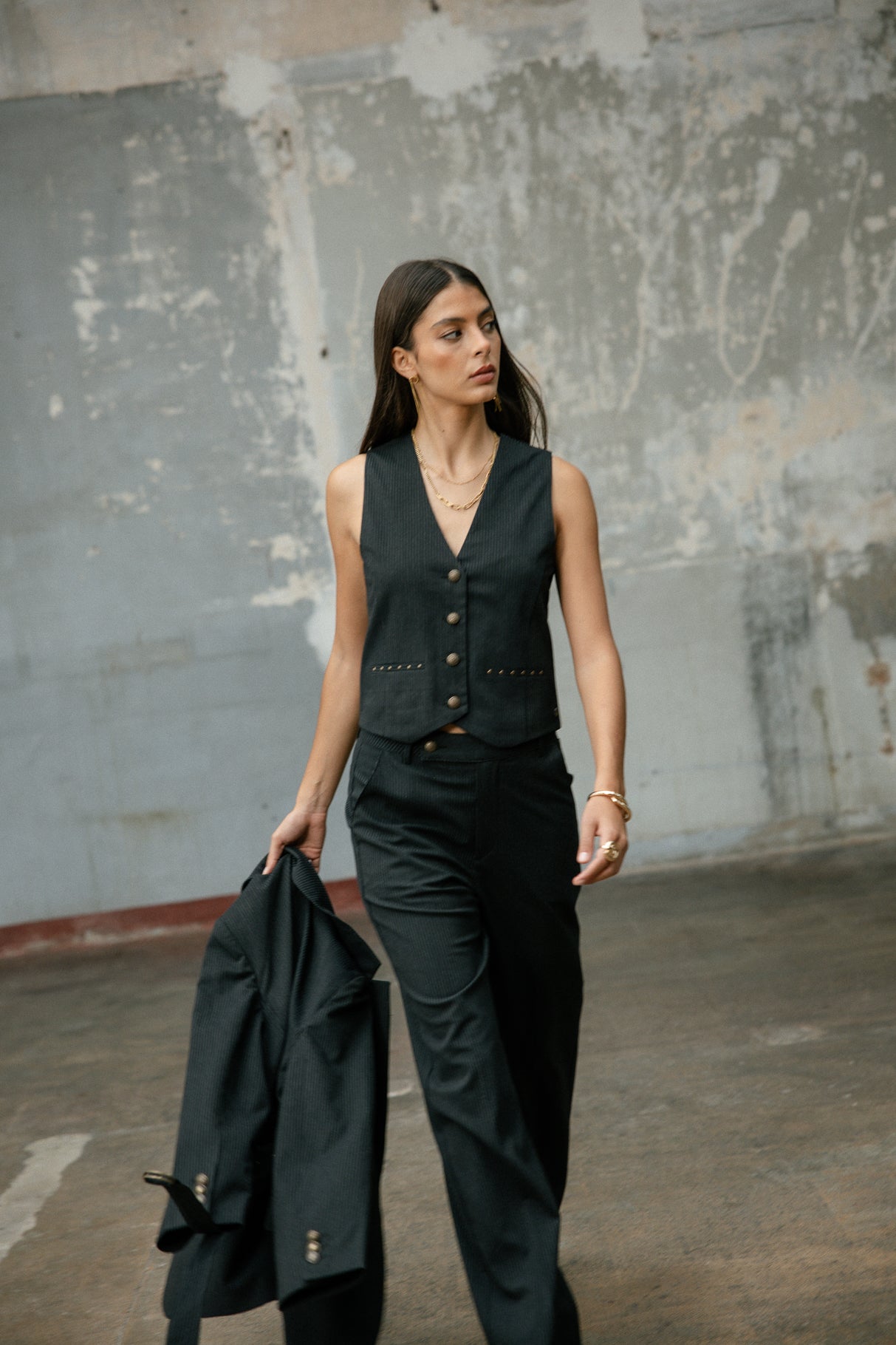 Gilet ample Woman Sofia Oficina black iris | Freeman T. Porter