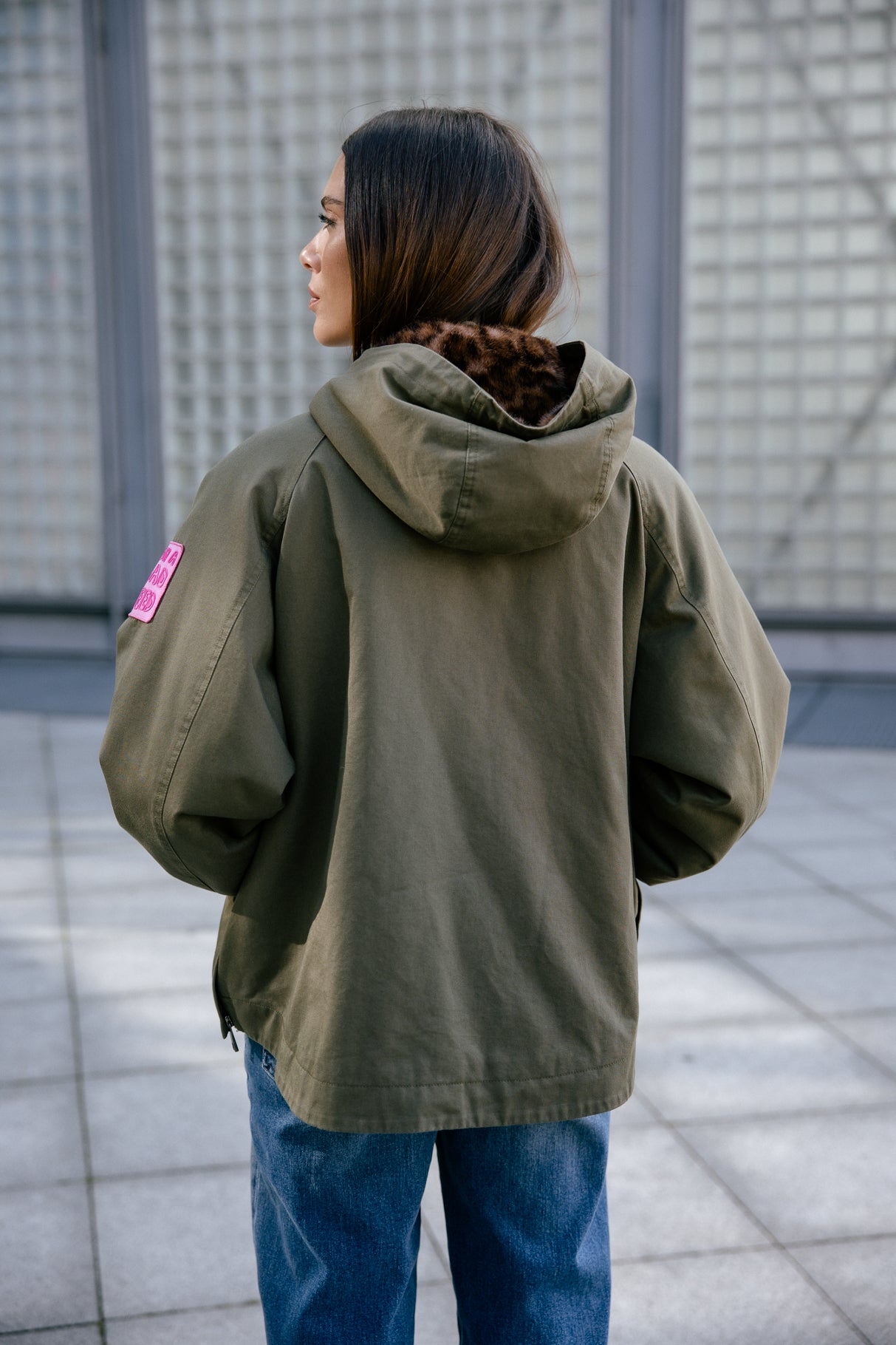Parka courte à capuche Femme Vendana Leo olive night | Freeman T. Porter
