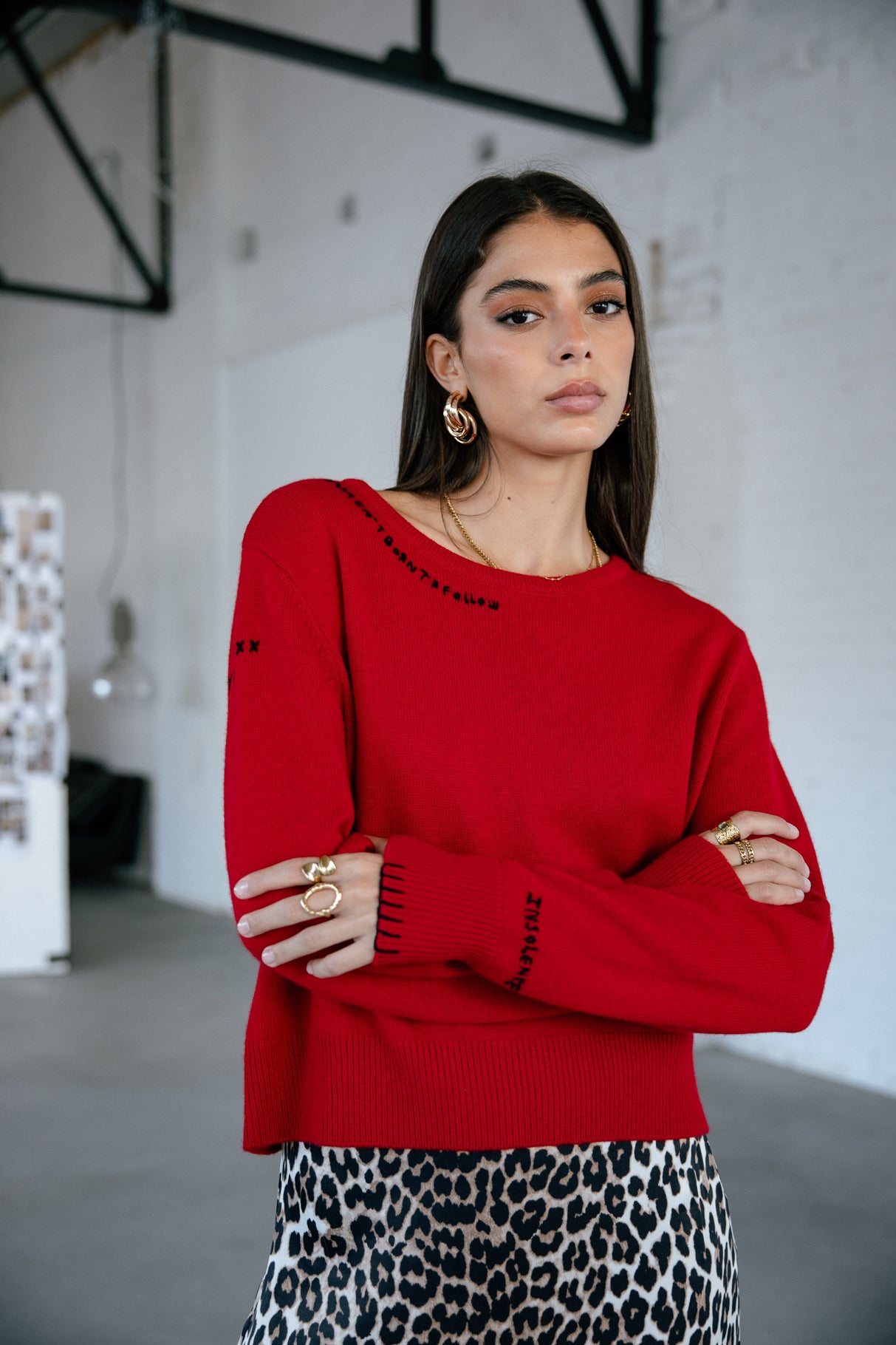Pull avec broderies fantaisies Femme Parel salsa | Freeman T. Porter