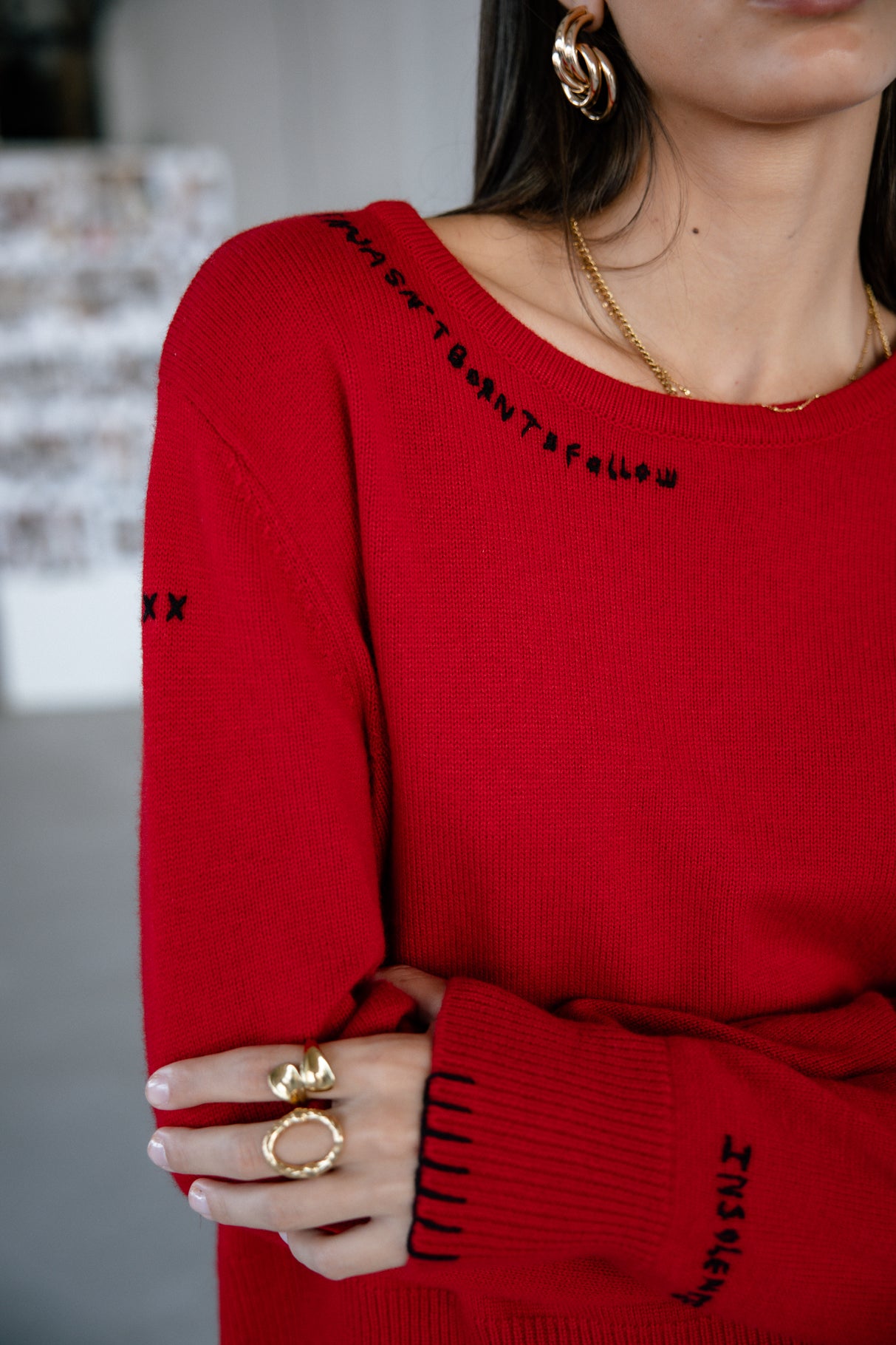 Pull avec broderies fantaisies Femme Parel salsa | Freeman T. Porter