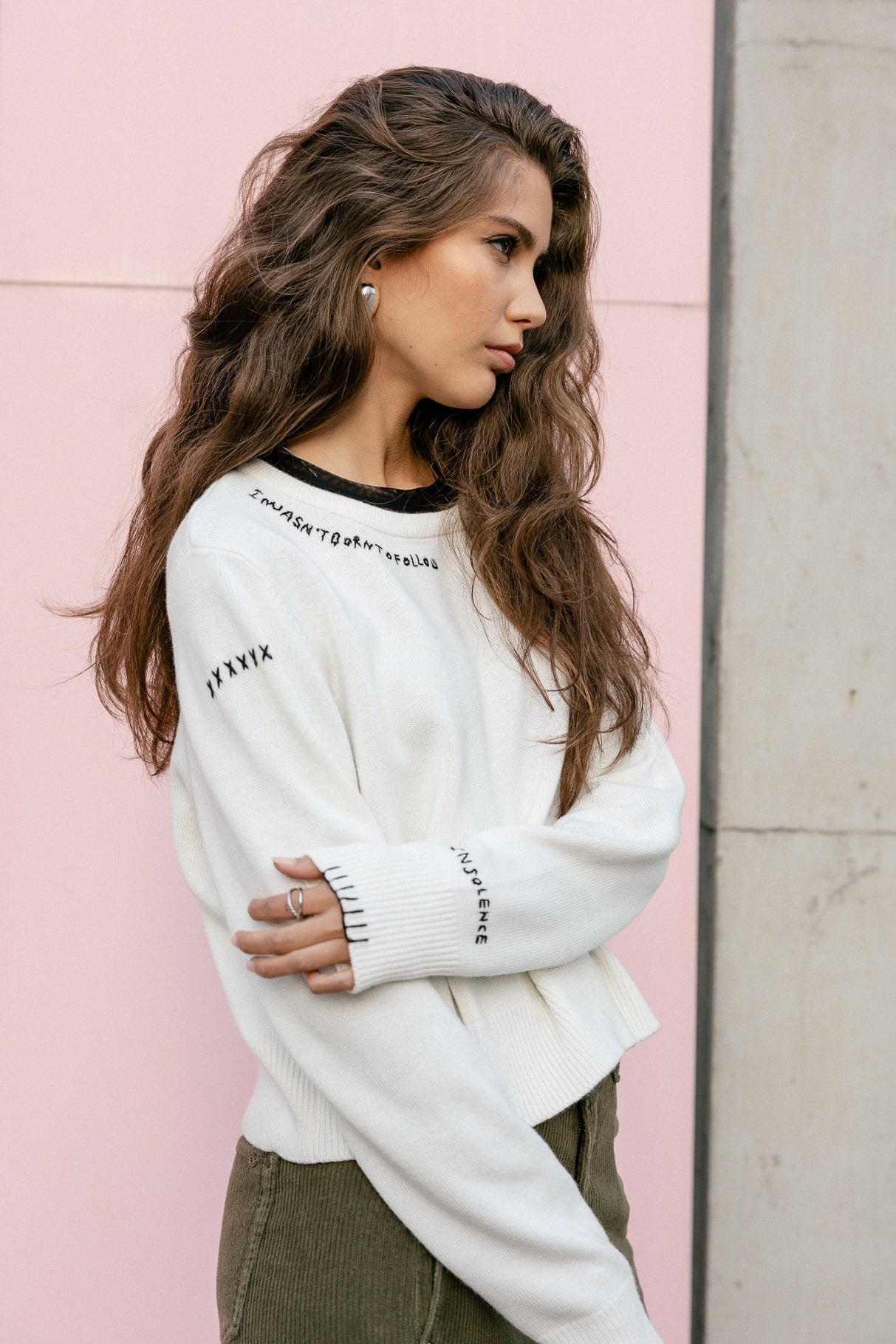 Pull avec broderies fantaisies Femme Parel ecru | Freeman T. Porter