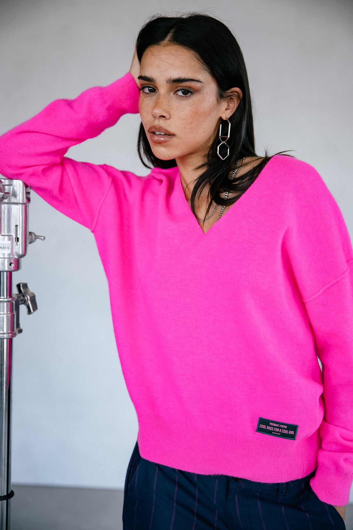 Pull laine & cachemire Femme Pram pink fluo | Freeman T. Porter