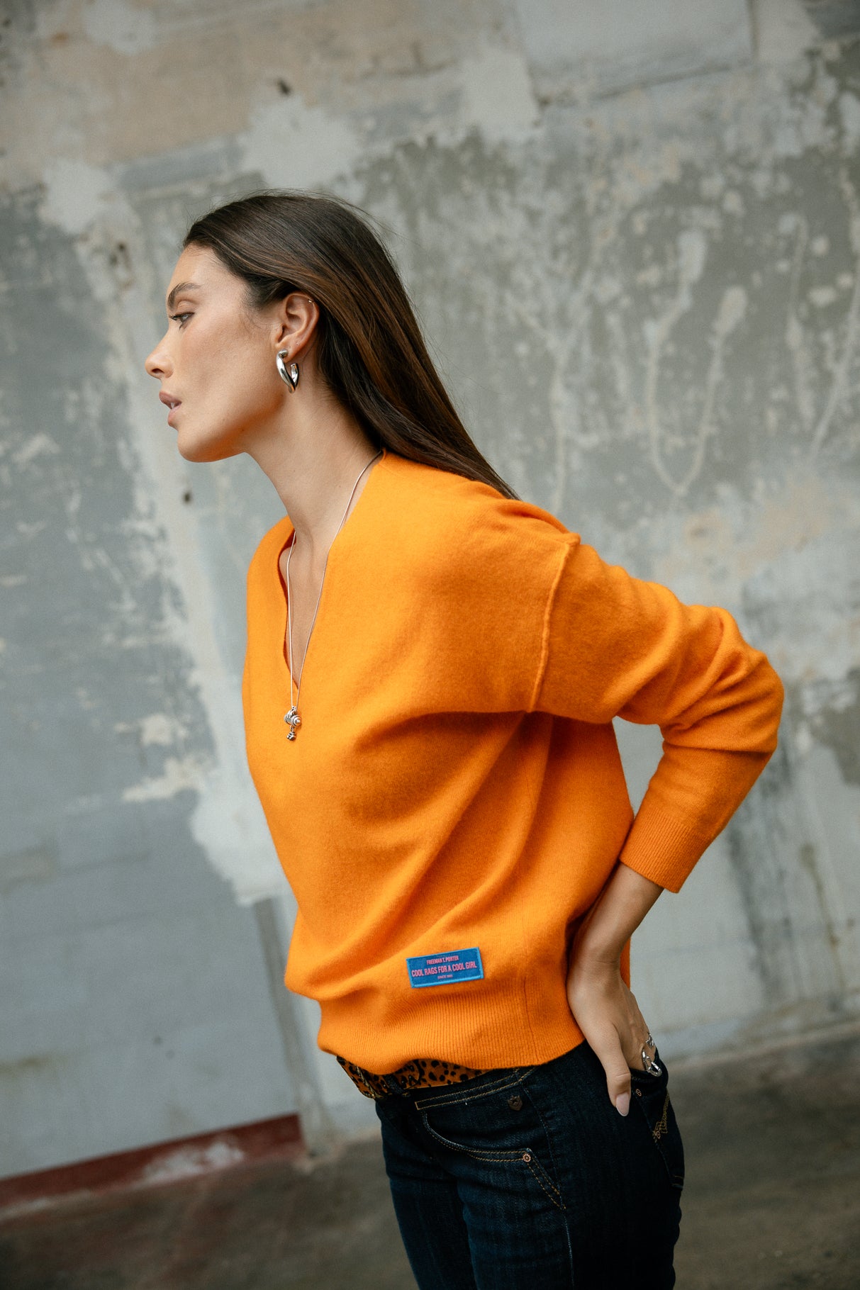 Pull laine & cachemire Femme Pram orange peel | Freeman T. Porter
