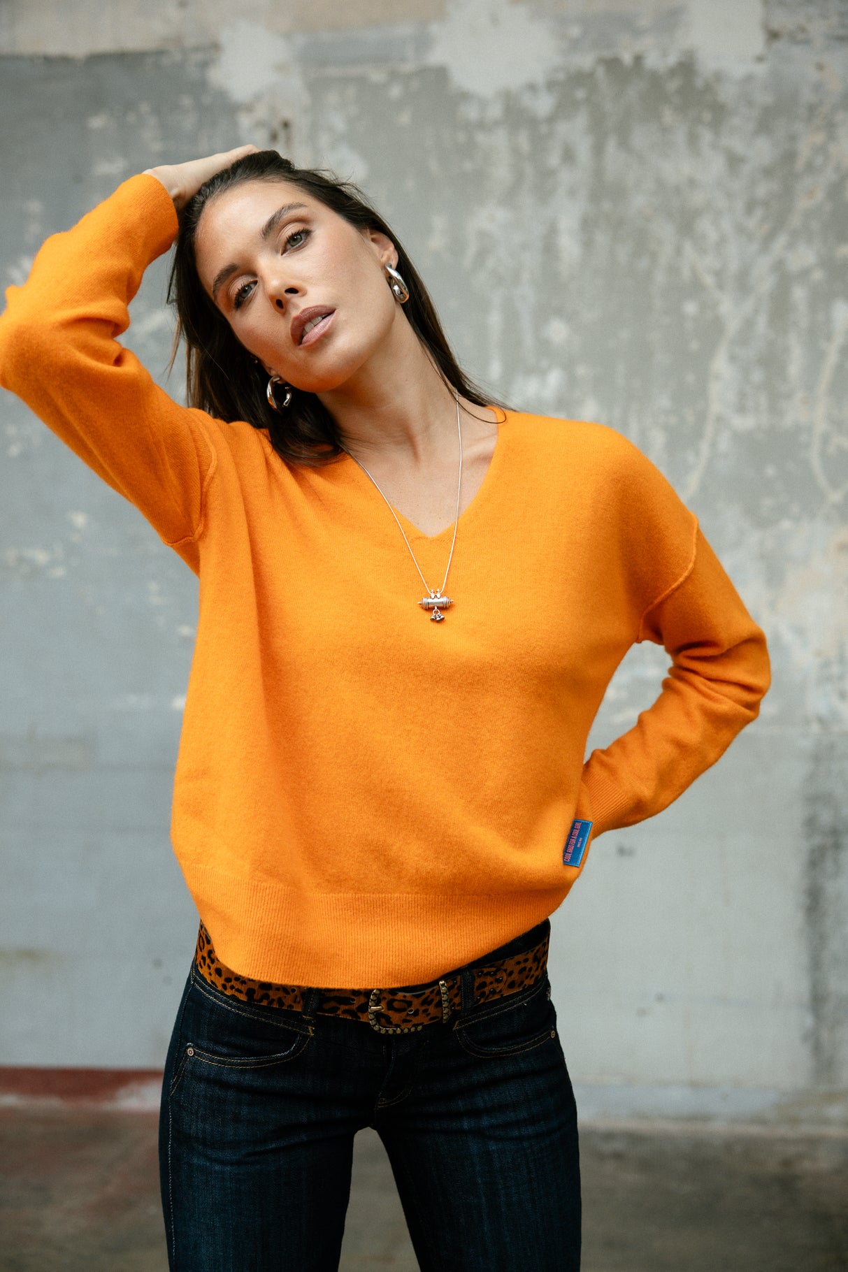 Pull laine & cachemire Femme Pram orange peel | Freeman T. Porter