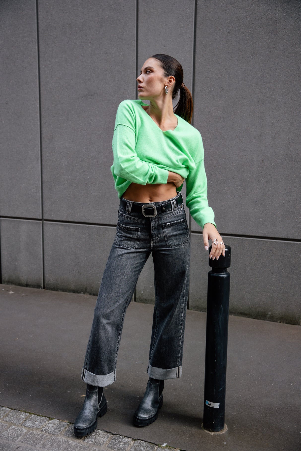Pull laine & cachemire Femme Pram neon green | Freeman T. Porter