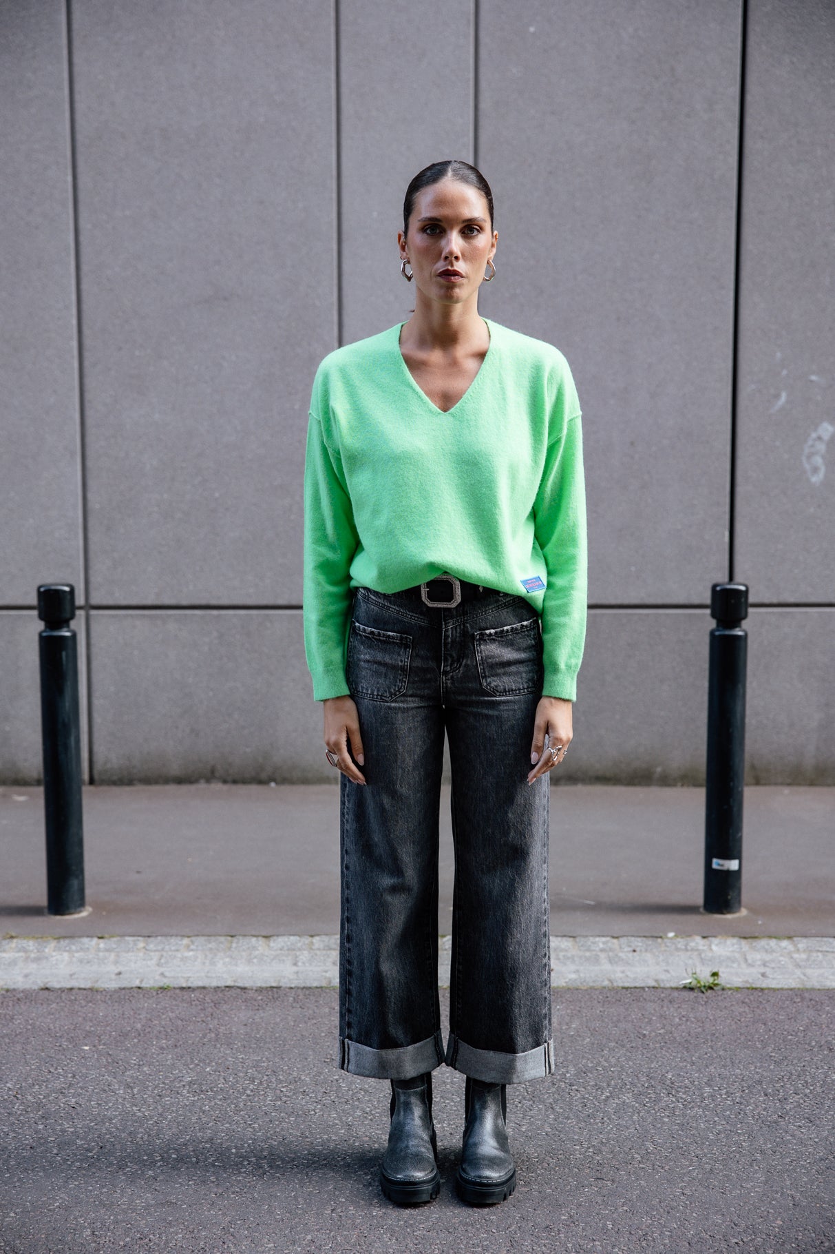Pull laine & cachemire Femme Pram neon green | Freeman T. Porter