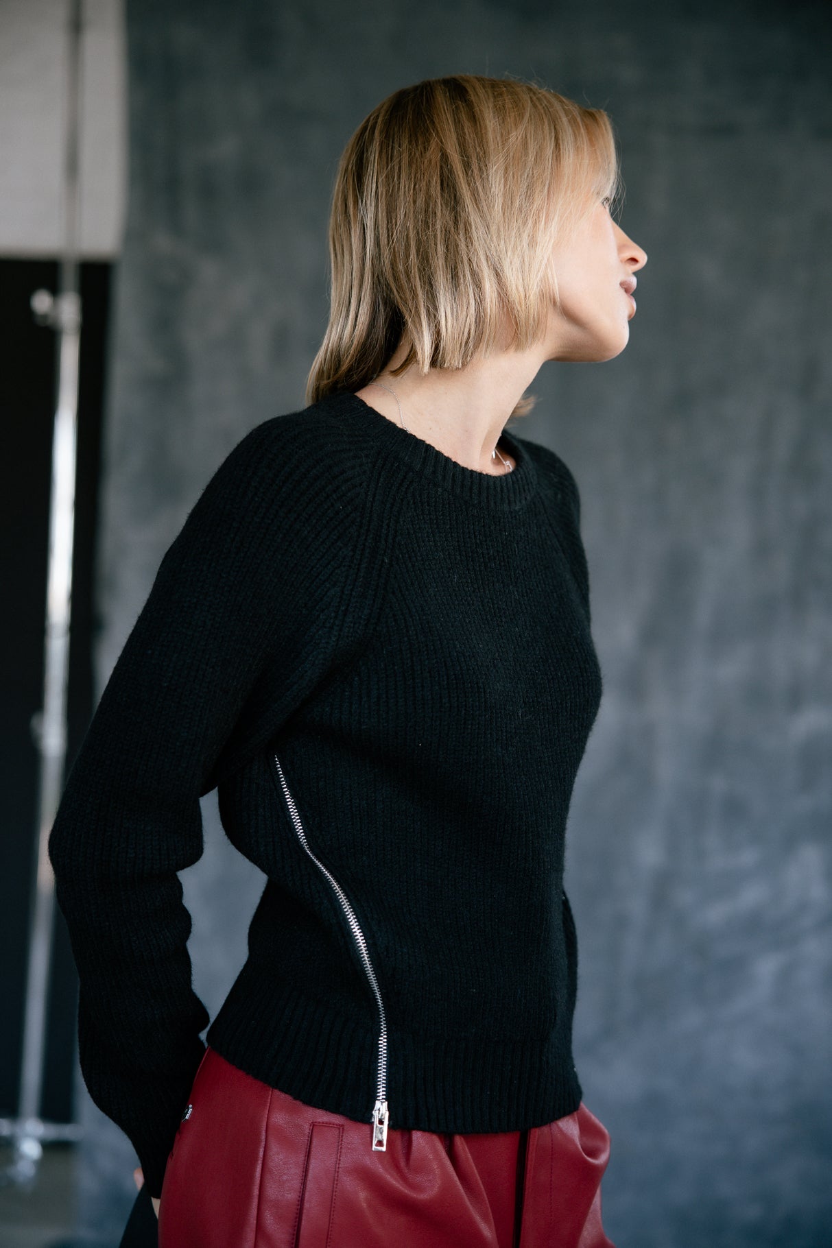 Pull zippé coté Femme Pelosa Zip black | Freeman T. Porter