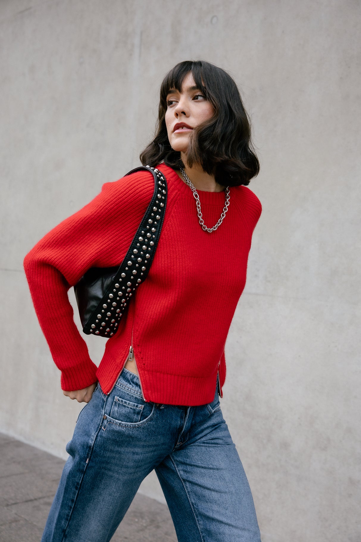 Pull zippé coté Femme Pelosa Zip goji berry | Freeman T. Porter