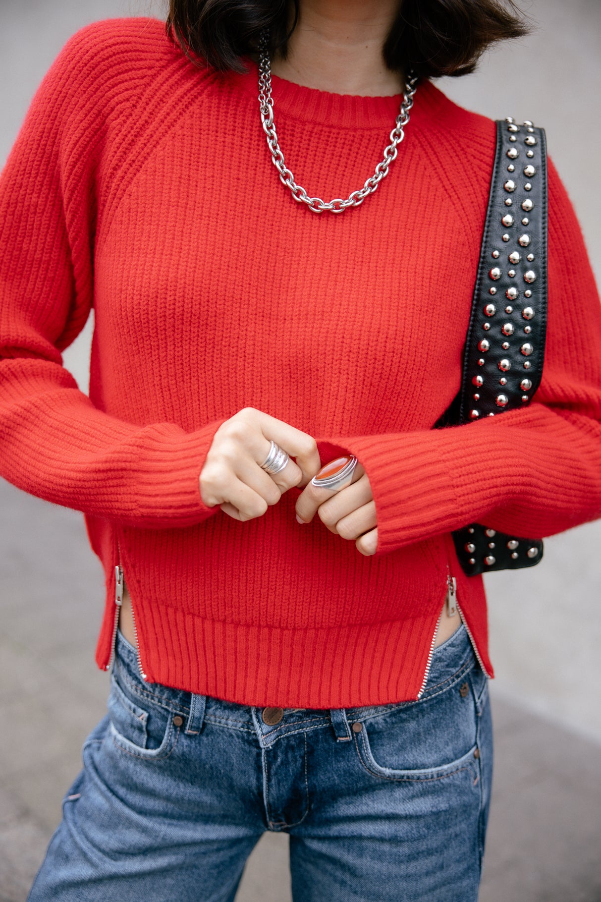 Pull zippé coté Femme Pelosa Zip goji berry | Freeman T. Porter