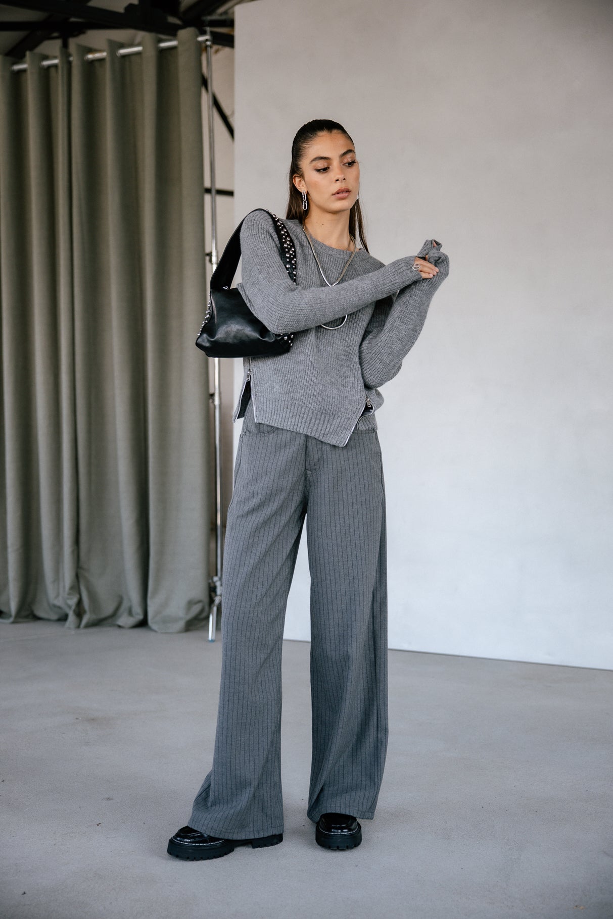 Pull zippé coté Frau Pelosa Zip medium grey | Freeman T. Porter