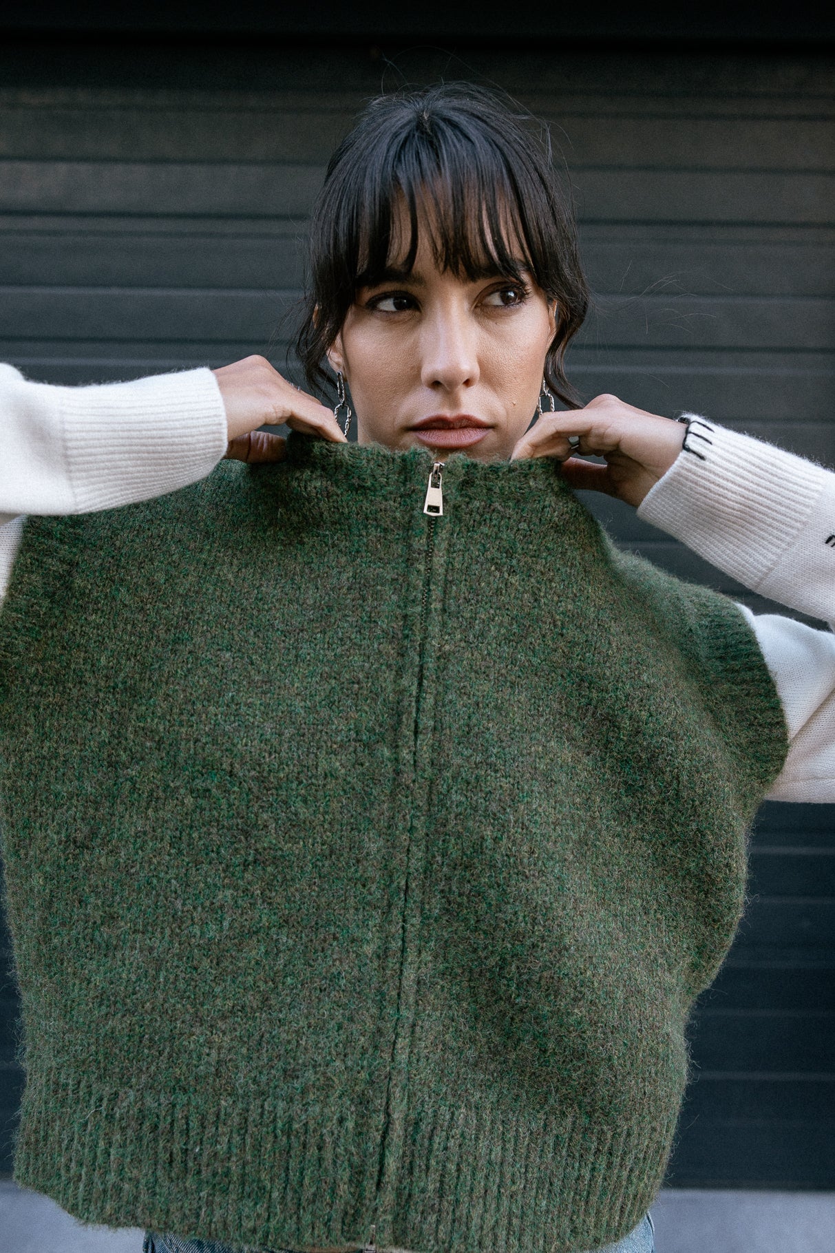 Suéter con cremallera Mujer Phreem khaki | Freeman T. Porter