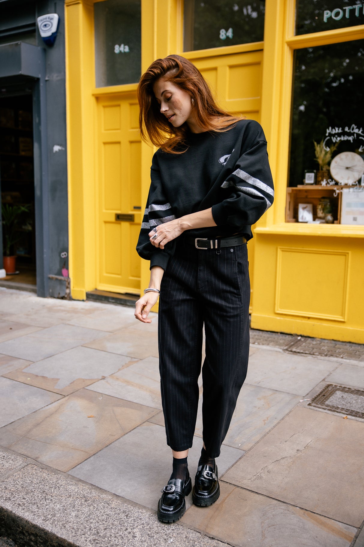 Sweatshirt strass Femme Sheldone Glitter black | Freeman T. Porter
