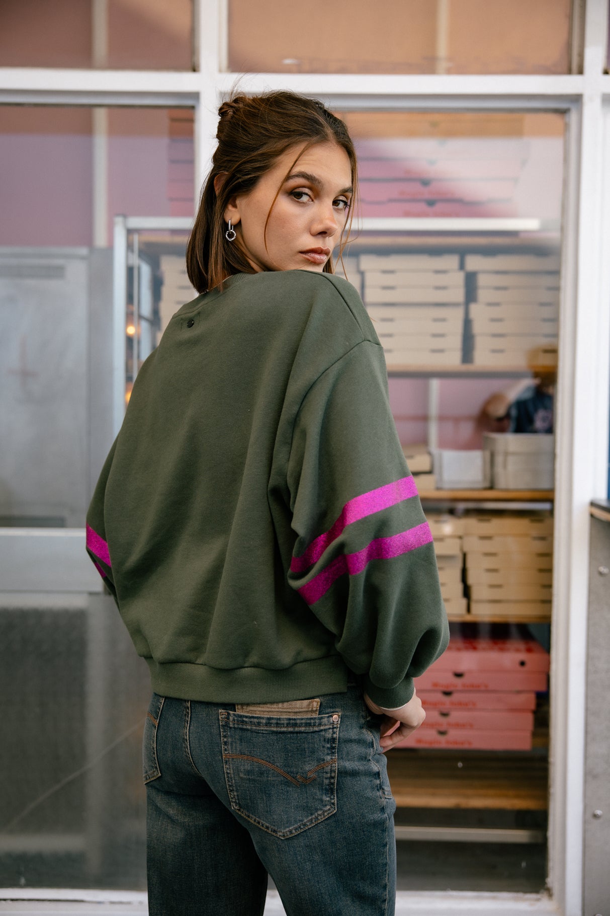 Sweatshirt strass Femme Sheldone Glitter green gables | Freeman T. Porter