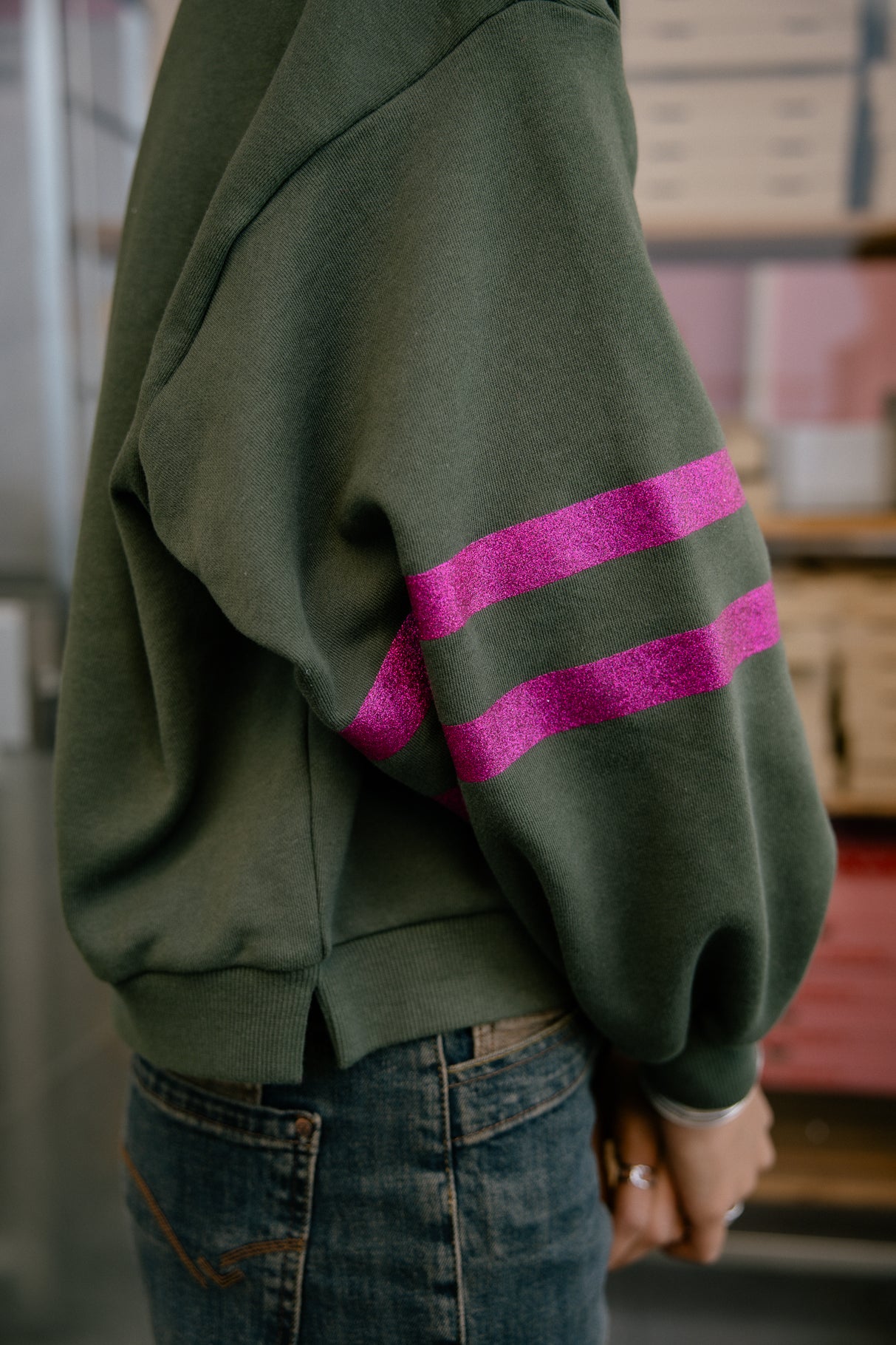 Sweatshirt strass Femme Sheldone Glitter green gables | Freeman T. Porter
