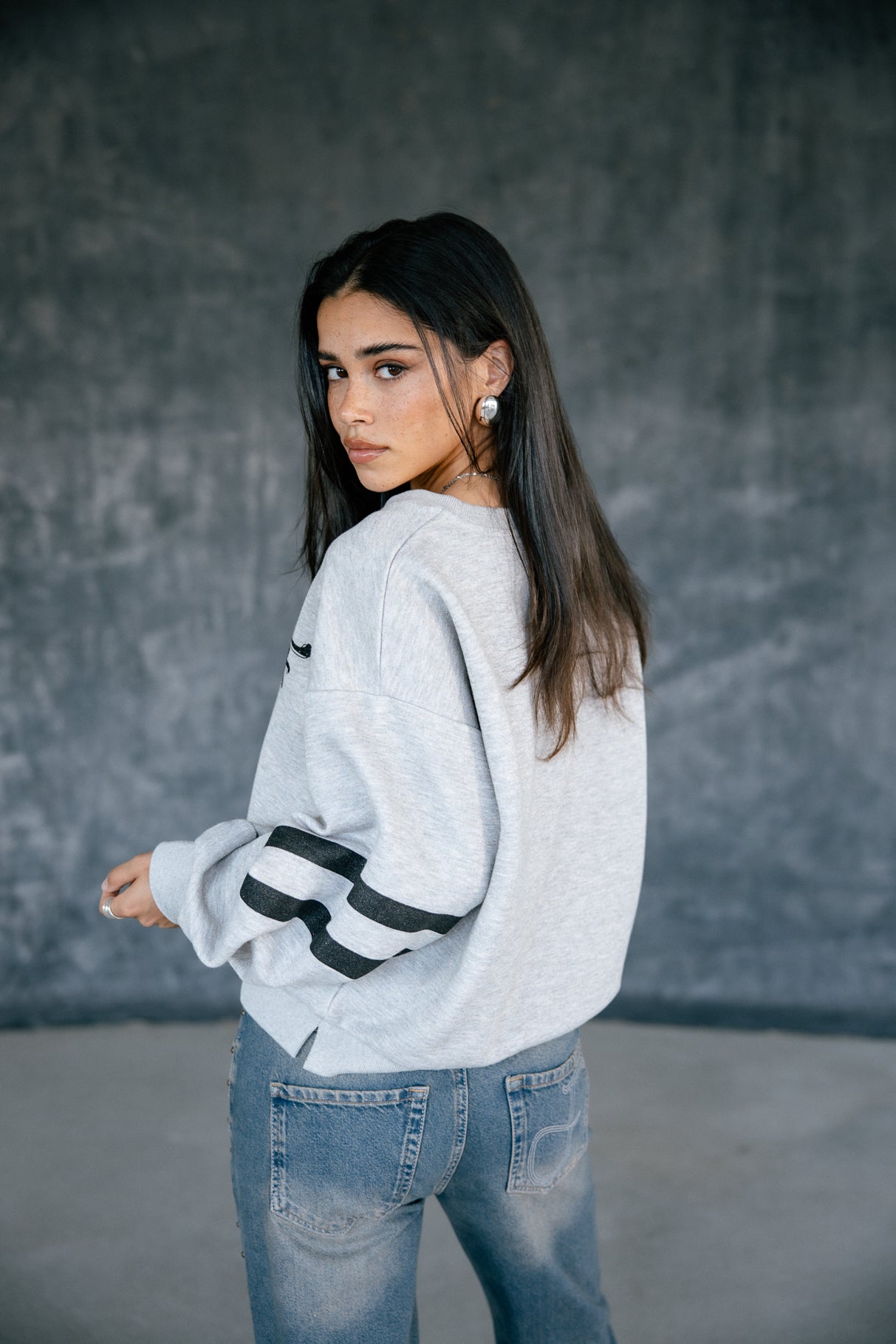 Sweatshirt strass Femme Sheldone Shiny greymelange | Freeman T. Porter
