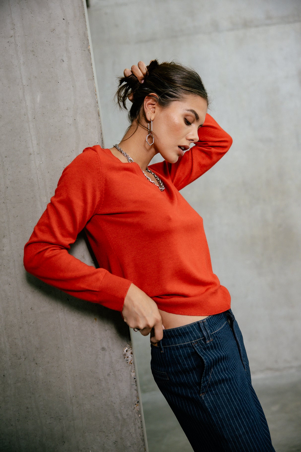 Pull icon dos Femme Lorel red orange | Freeman T. Porter