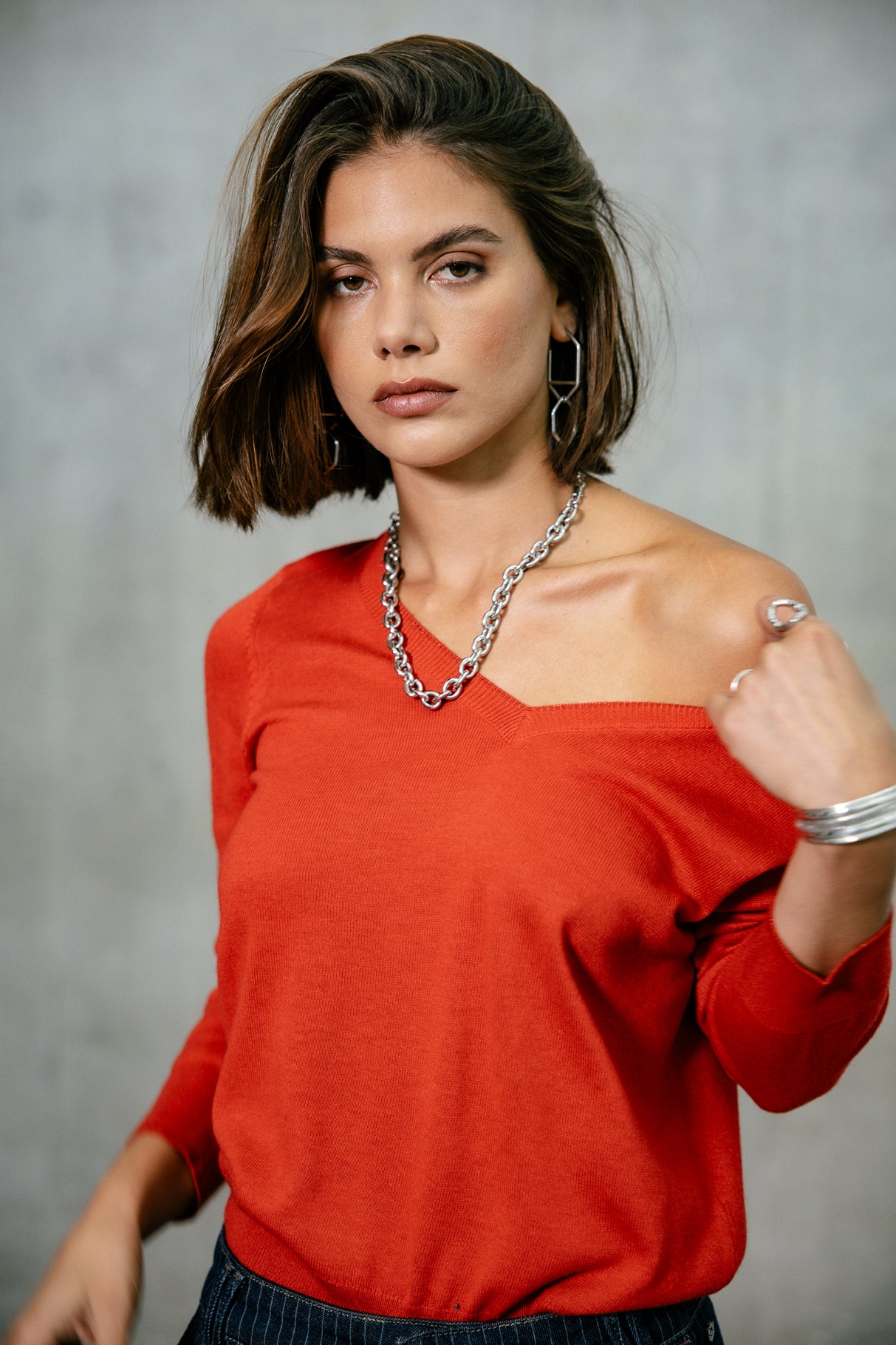 Pull icon dos Femme Lorel red orange | Freeman T. Porter