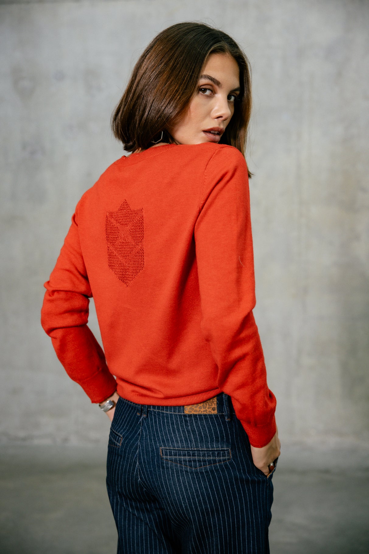 Pull icon dos Femme Lorel red orange | Freeman T. Porter