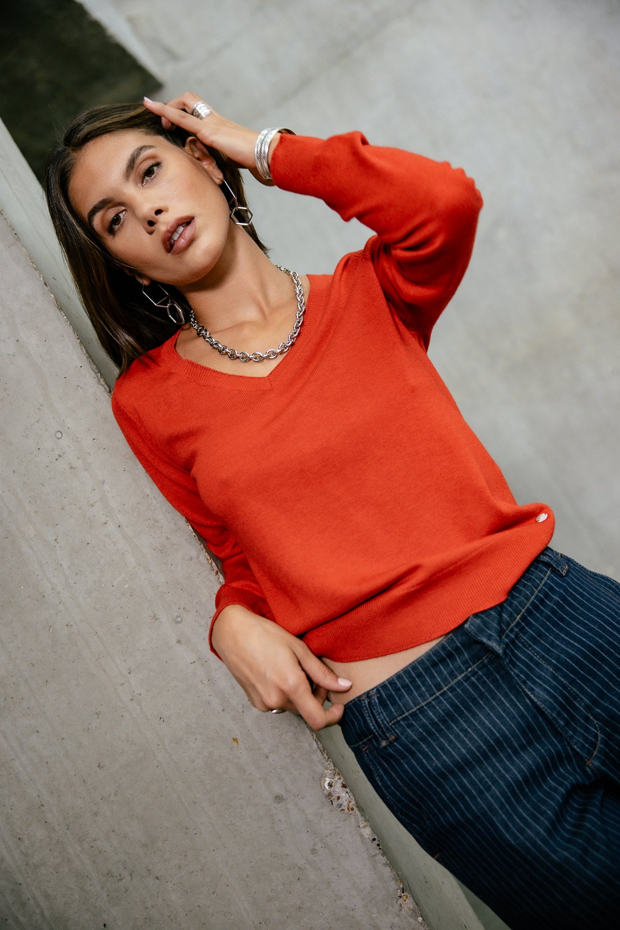 Pull icon dos Femme Lorel red orange | Freeman T. Porter