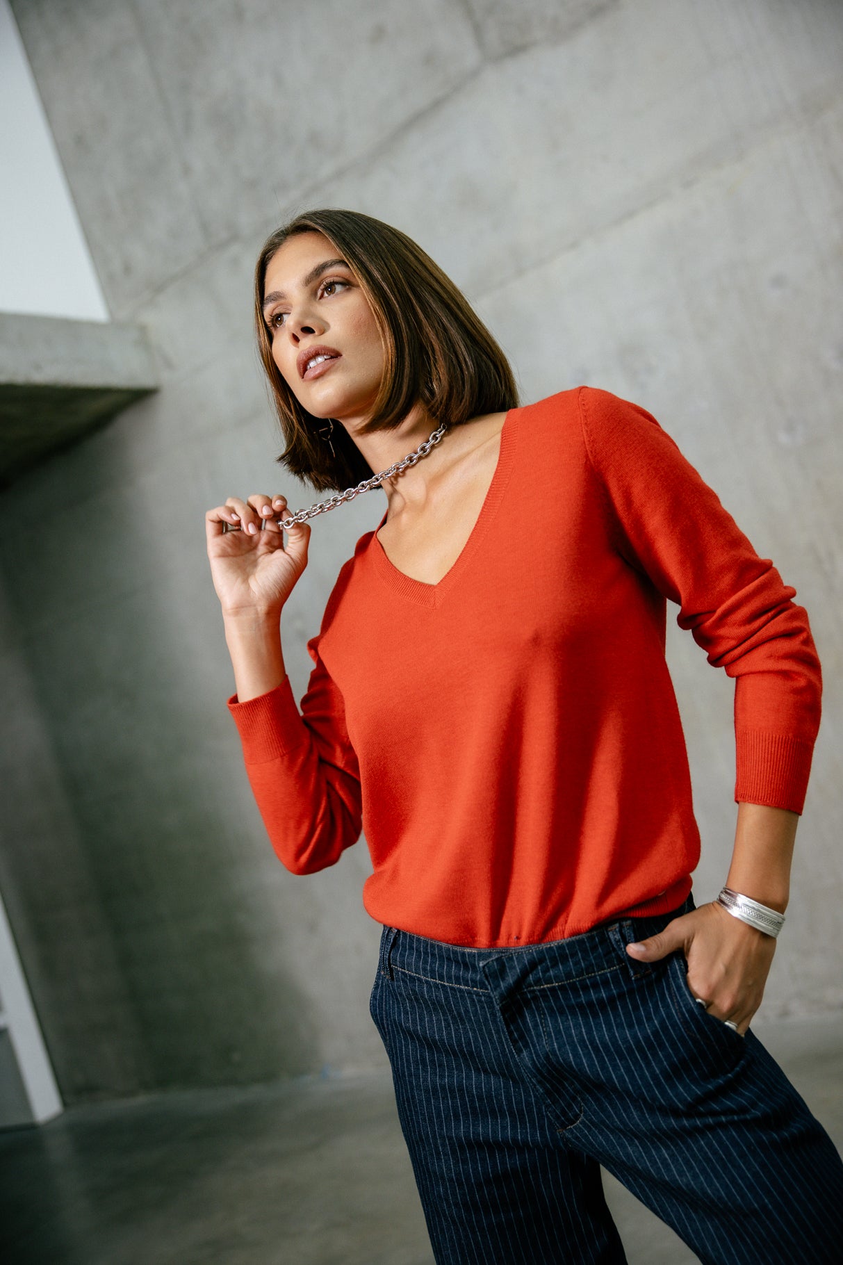 Pull icon dos Femme Lorel red orange | Freeman T. Porter