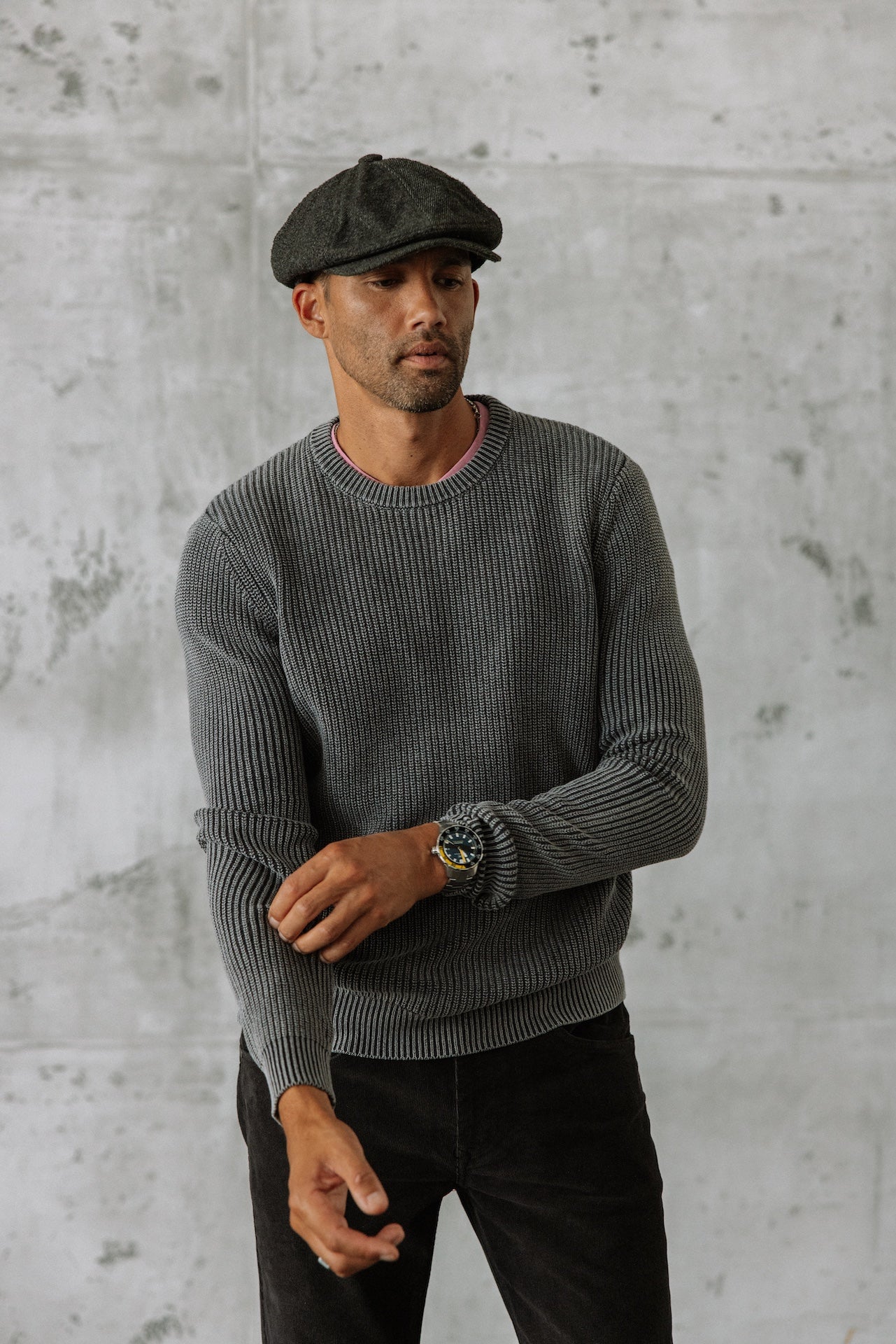 Pull col rond Hombres Pieter Hard anthra | Freeman T. Porter