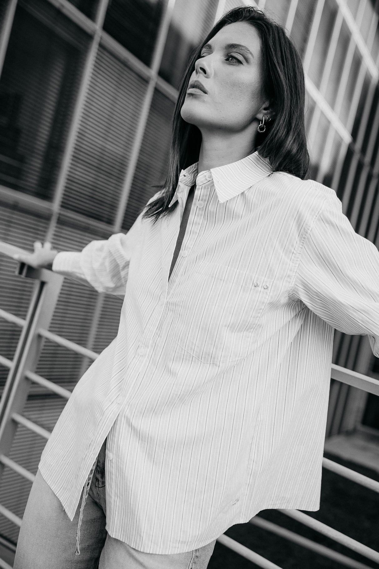 Chemise rayée Frau Chamy Stripe granada sky | Freeman T. Porter