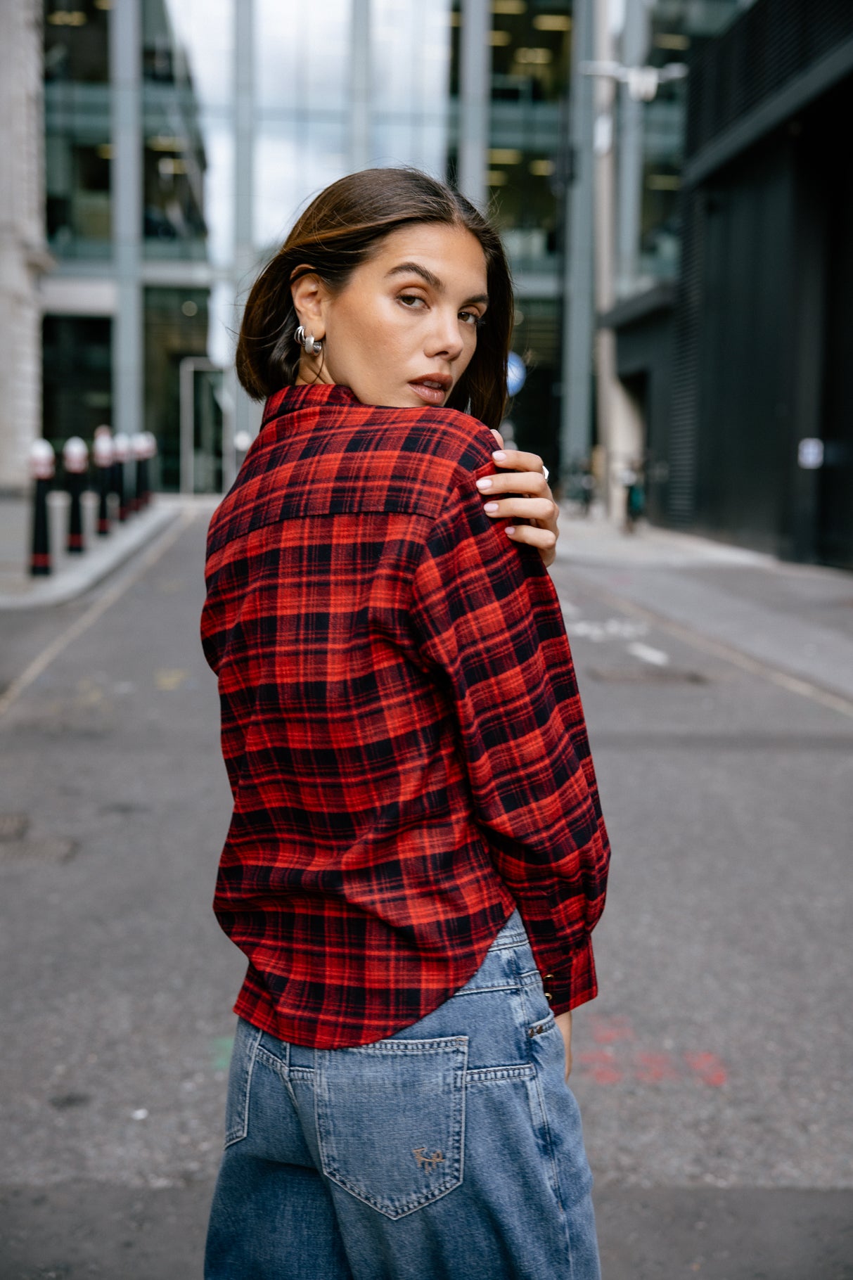 Chemise zippée Frau Chiky Checks red | Freeman T. Porter