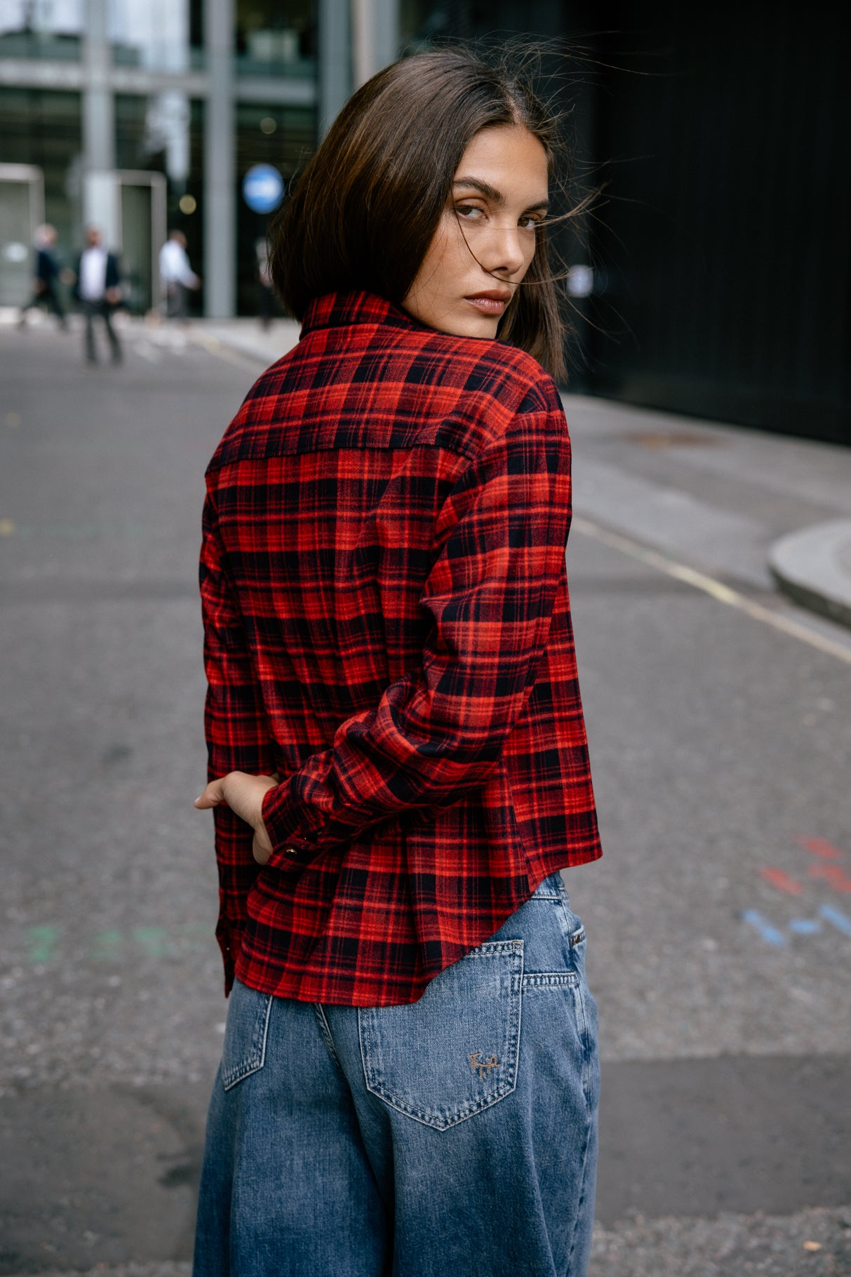 Chemise zippée Frau Chiky Checks red | Freeman T. Porter