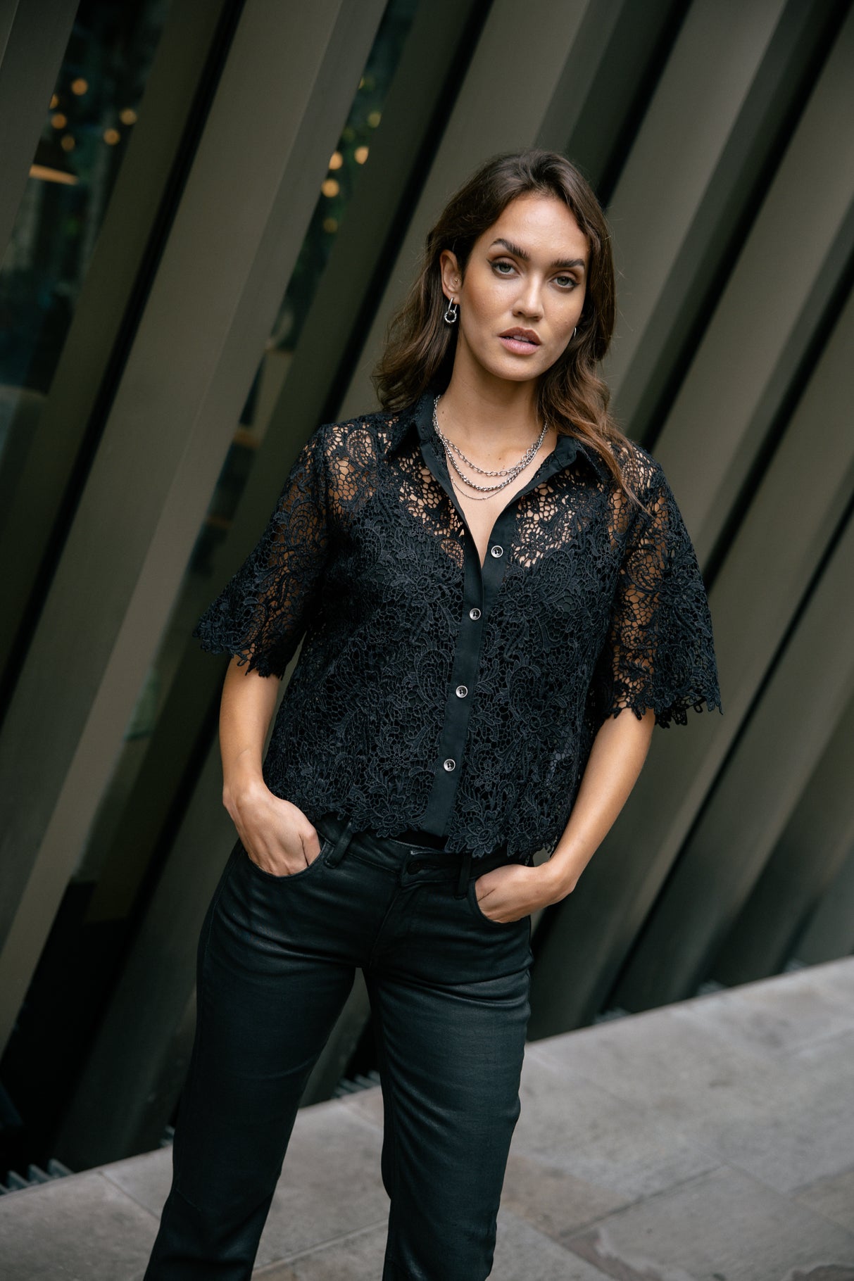 Chemise en dentelle Femme Choko Lace black | Freeman T. Porter