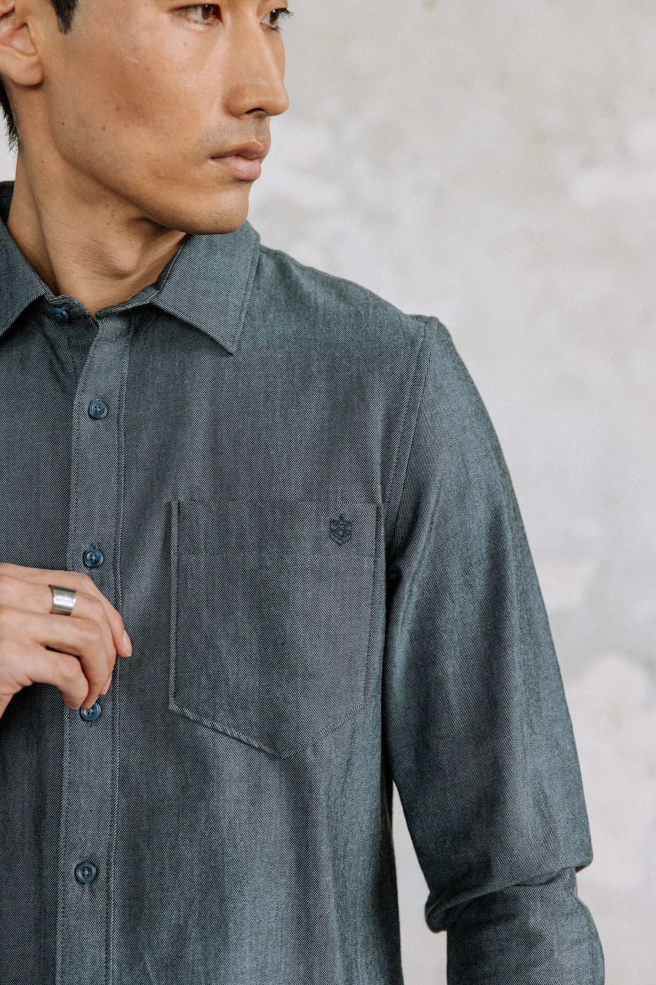 Chemise droite Hombres Jeremiah Bitwill navy | Freeman T. Porter