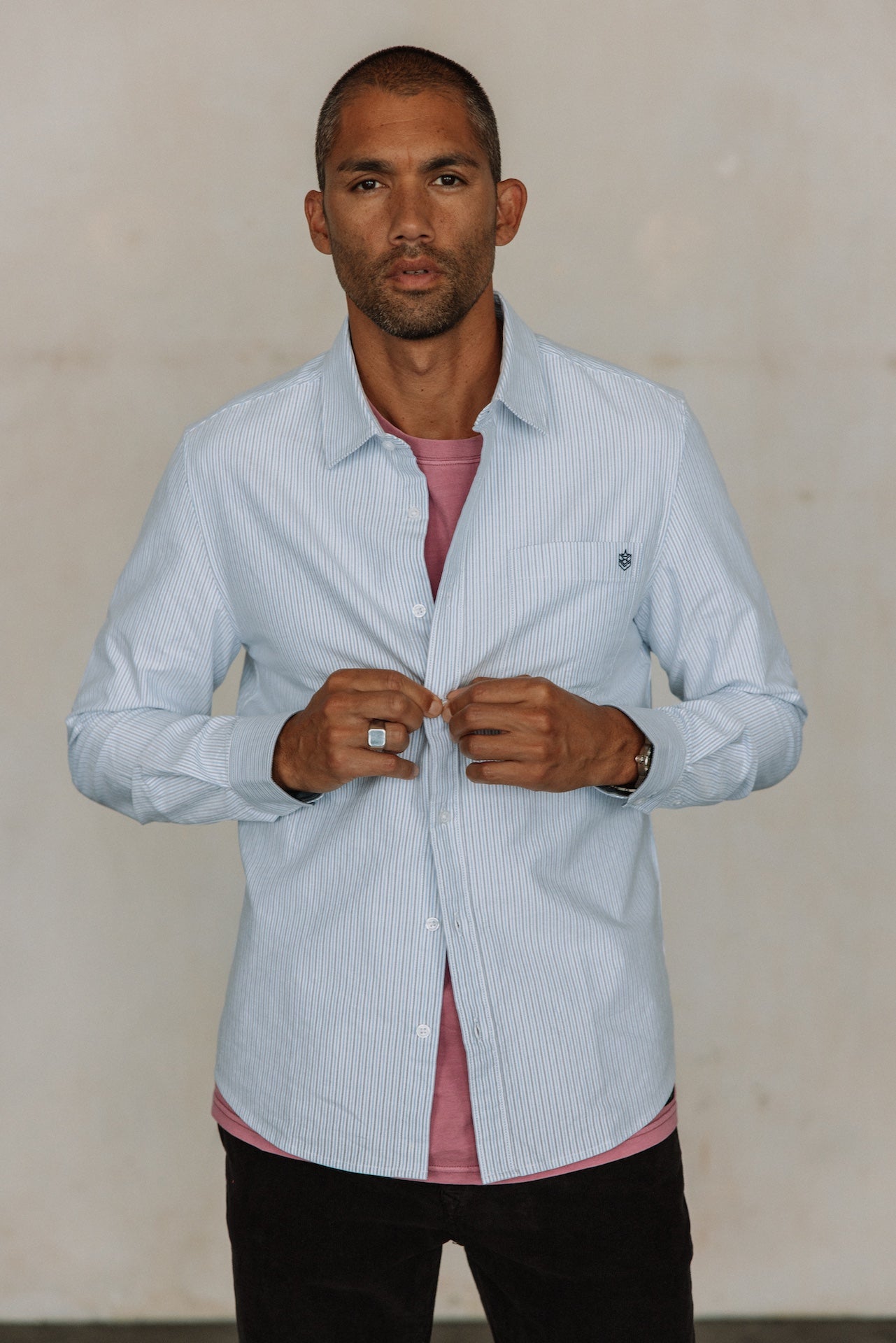 Chemise droite Men Jeremiah Stripes original | Freeman T. Porter