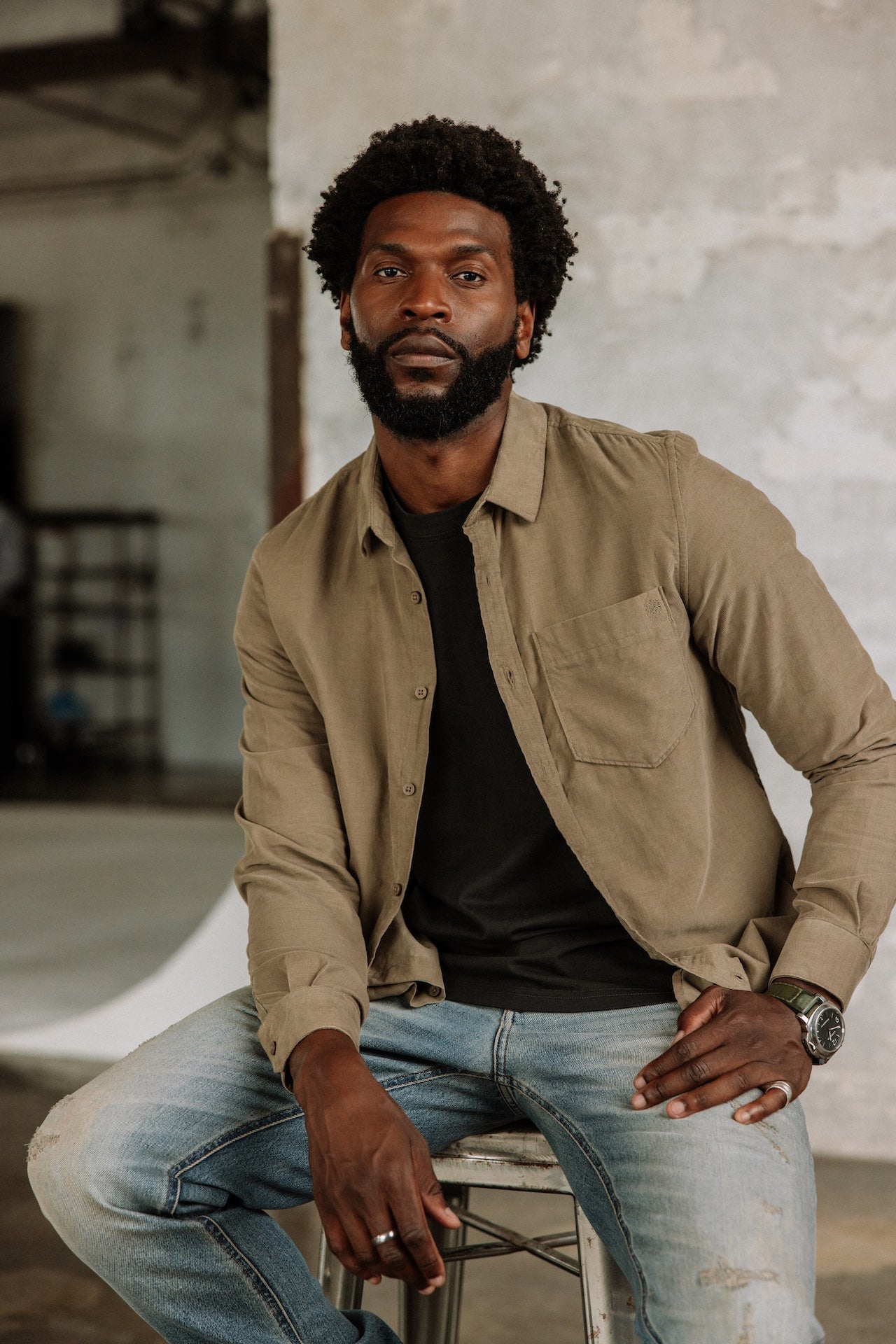 Chemise droite Men Jeremiah Milleraies vetiver | Freeman T. Porter