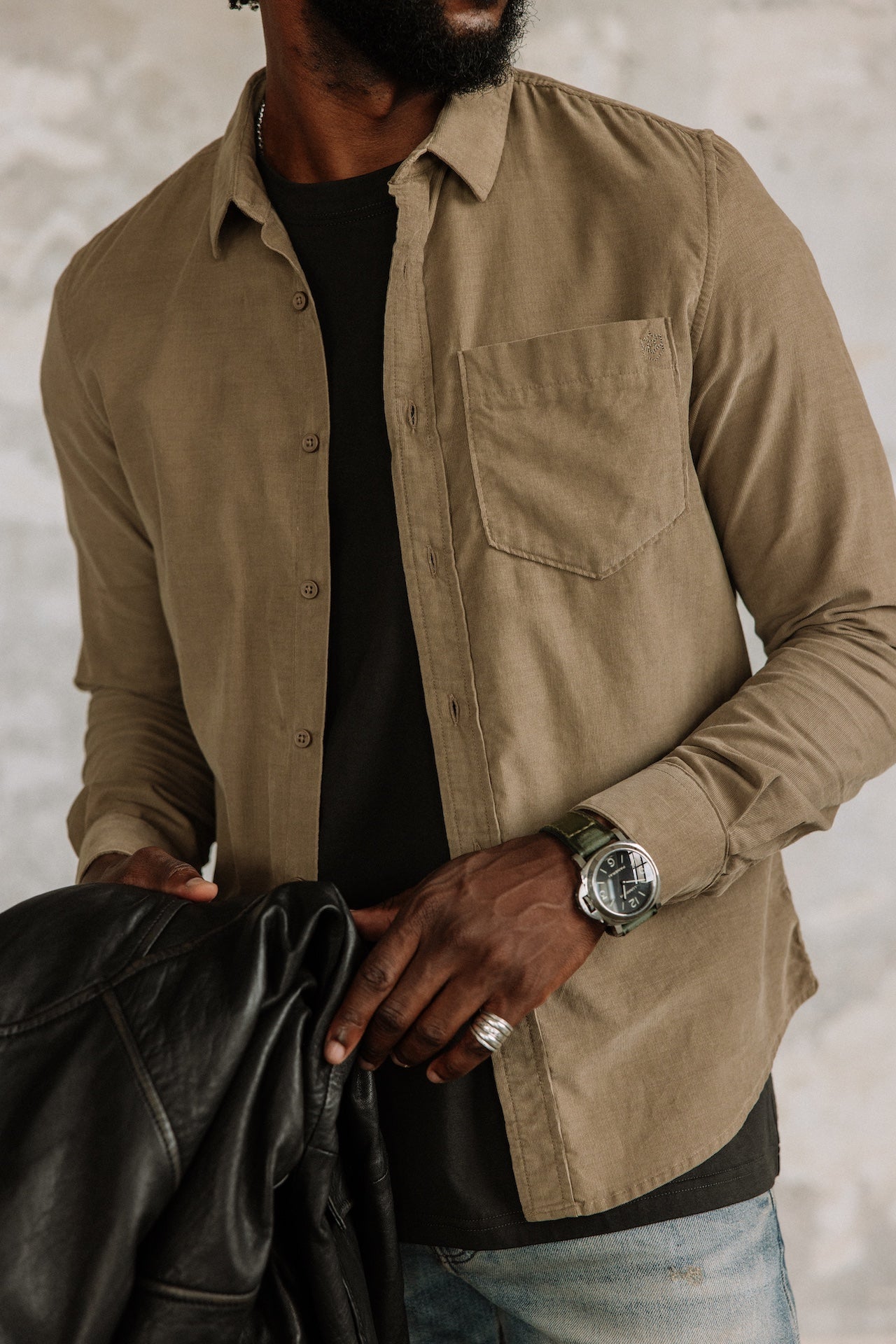 Chemise droite Men Jeremiah Milleraies vetiver | Freeman T. Porter