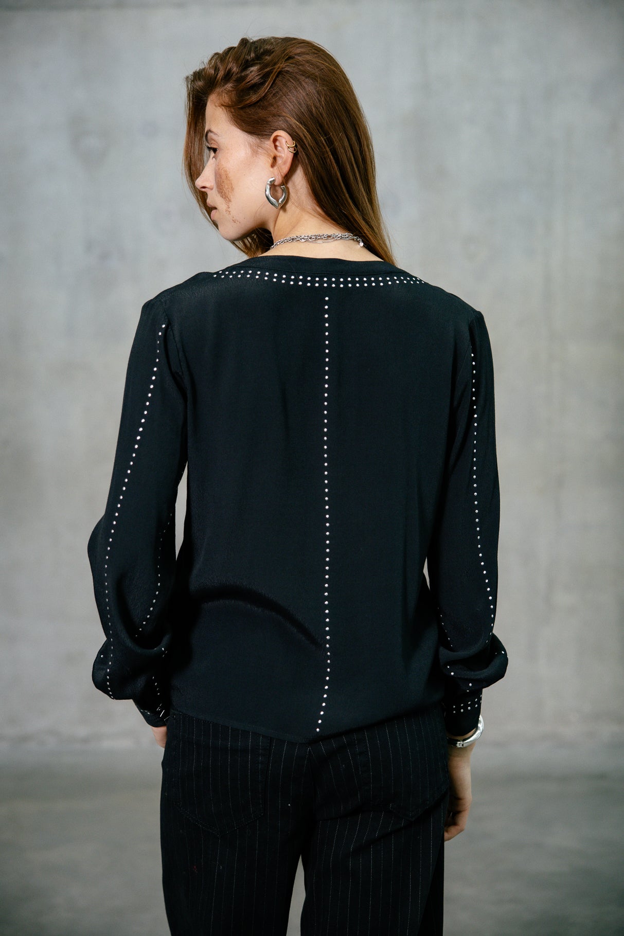 Blouse cloutée Femme Cassia Black black | Freeman T. Porter