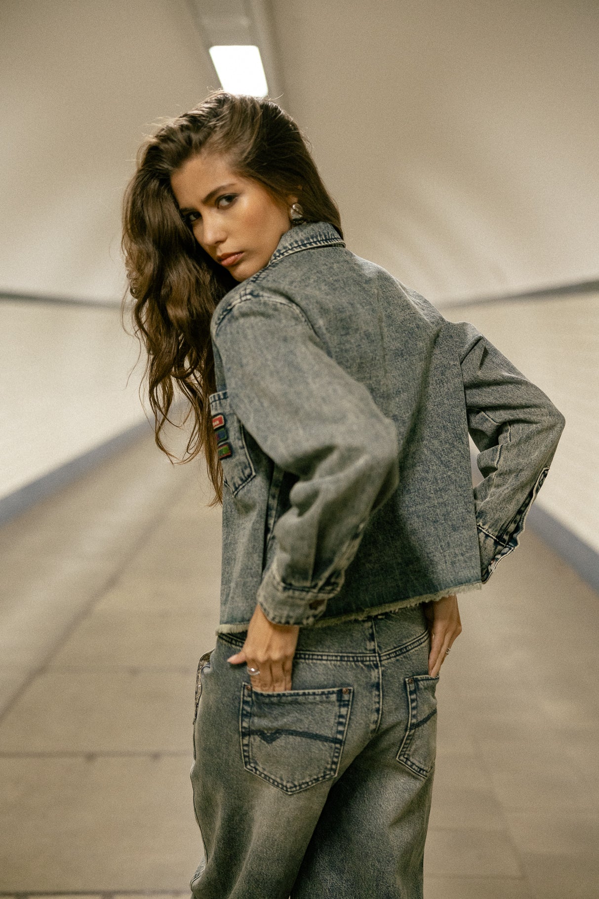 Chemise courte en denim Femme Caretina Denim western | Freeman T. Porter